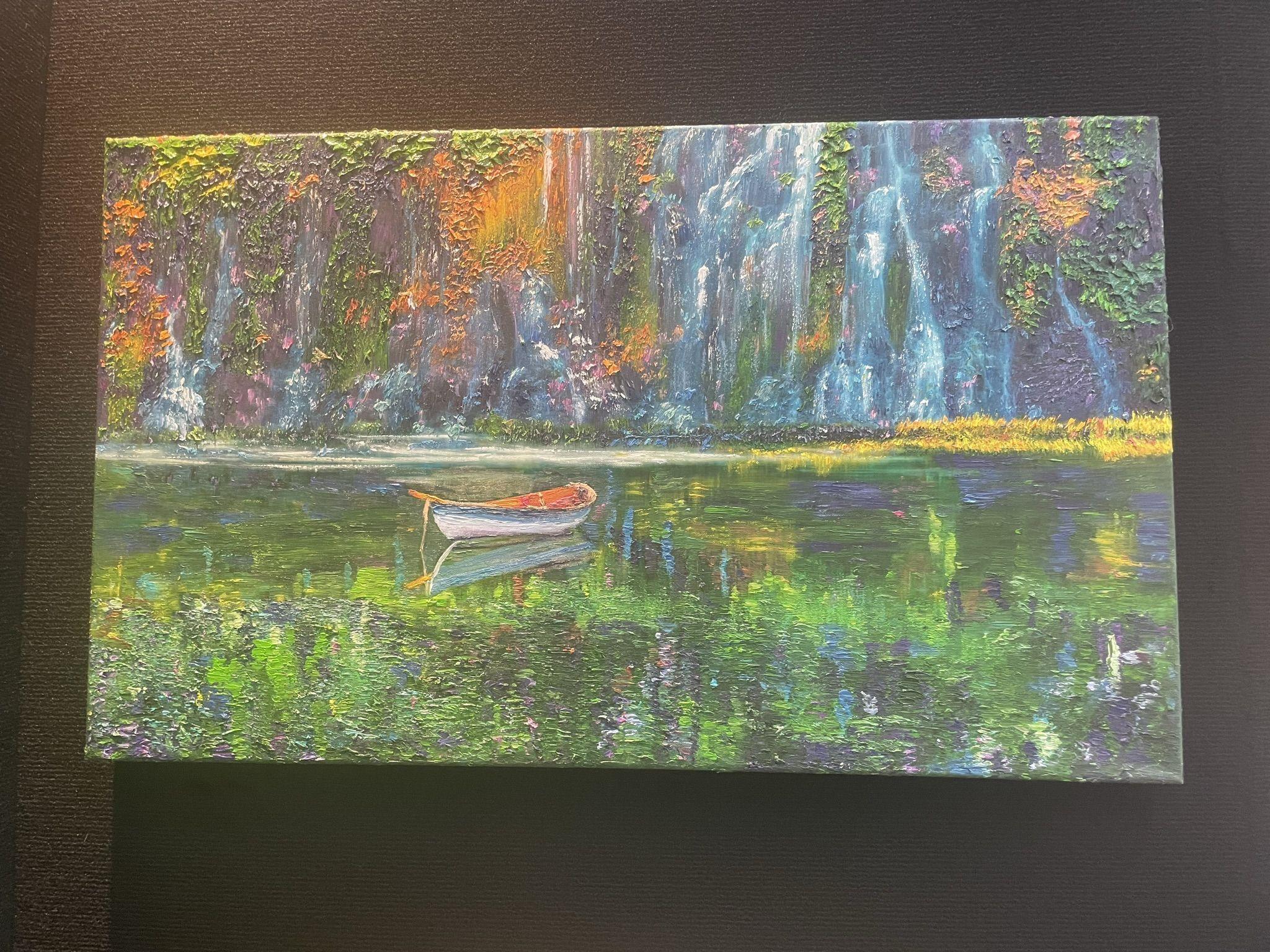 Whispering Waters, peinture, huile sur toile - Impressionnisme Painting par Kenneth Halvorsen