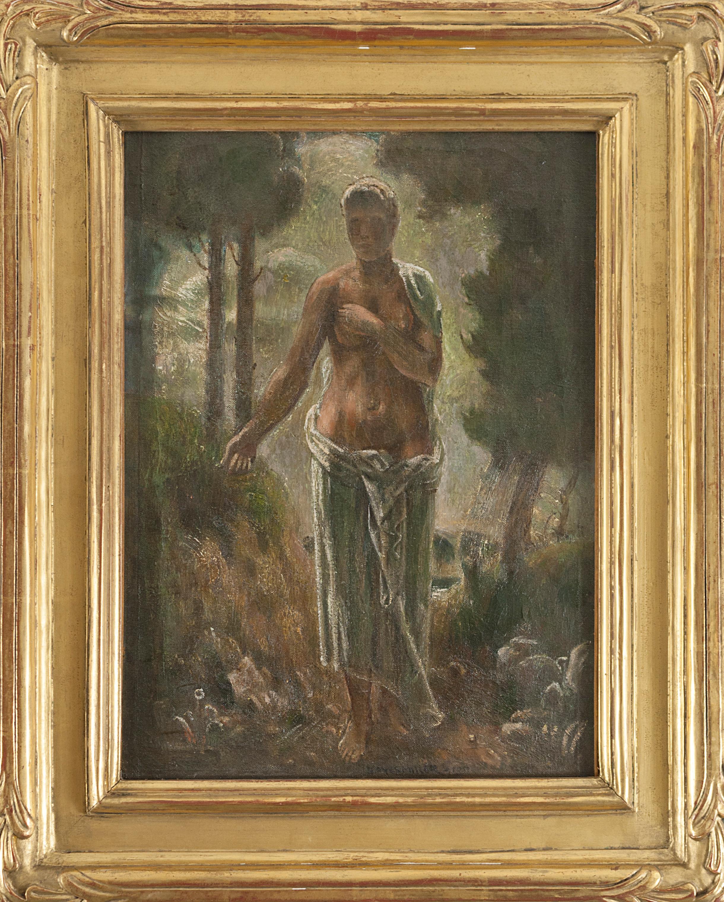 Kenneth Hayes Miller Portrait Painting – The Path, 1911