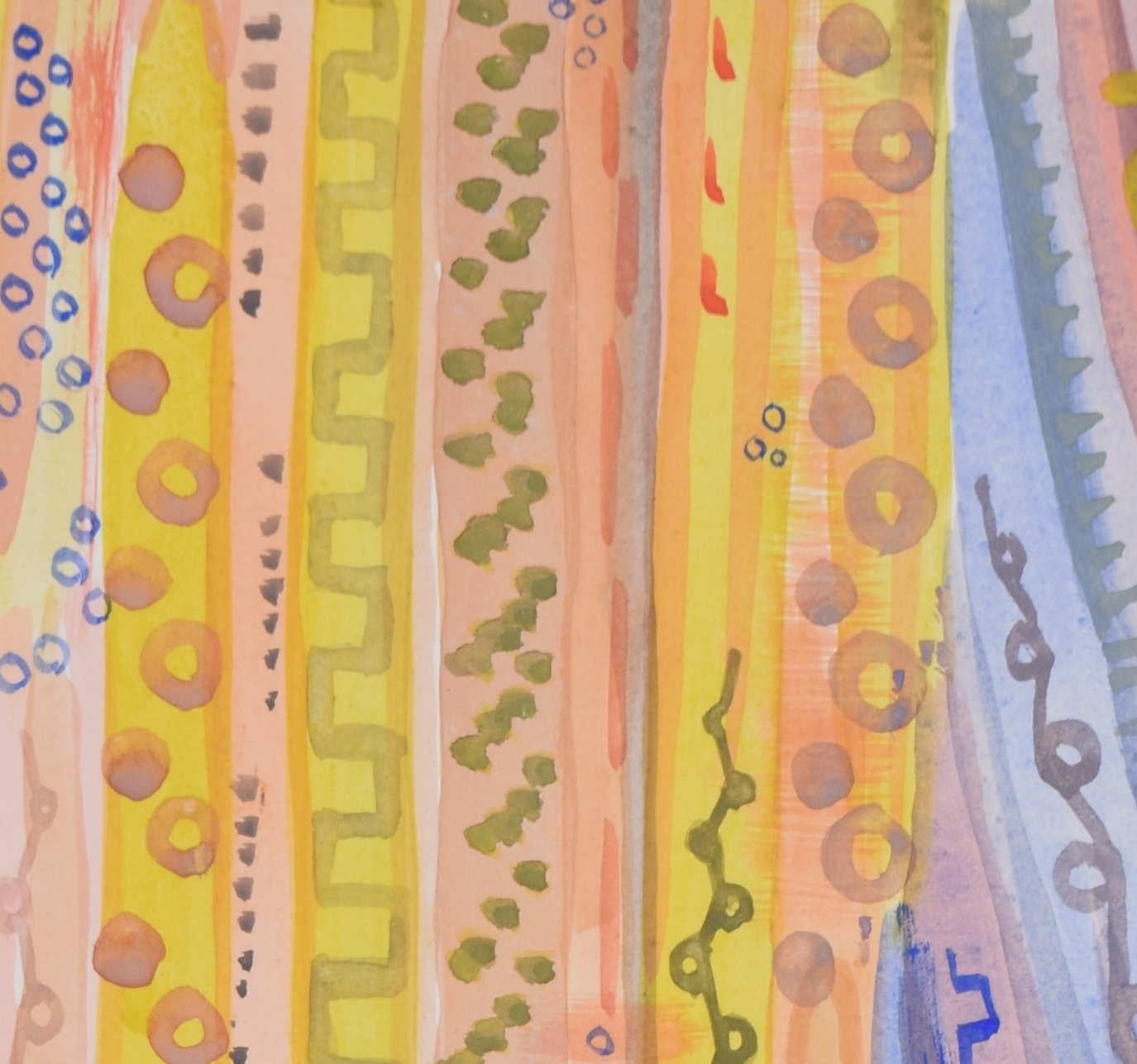 Geometric Fabric Design by Kenneth Hills For Sale 2