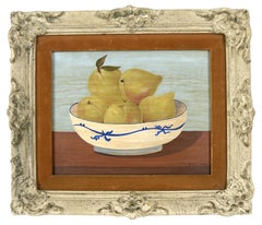 "Kelsey Plums" Vintage Naive Still Life in Oil