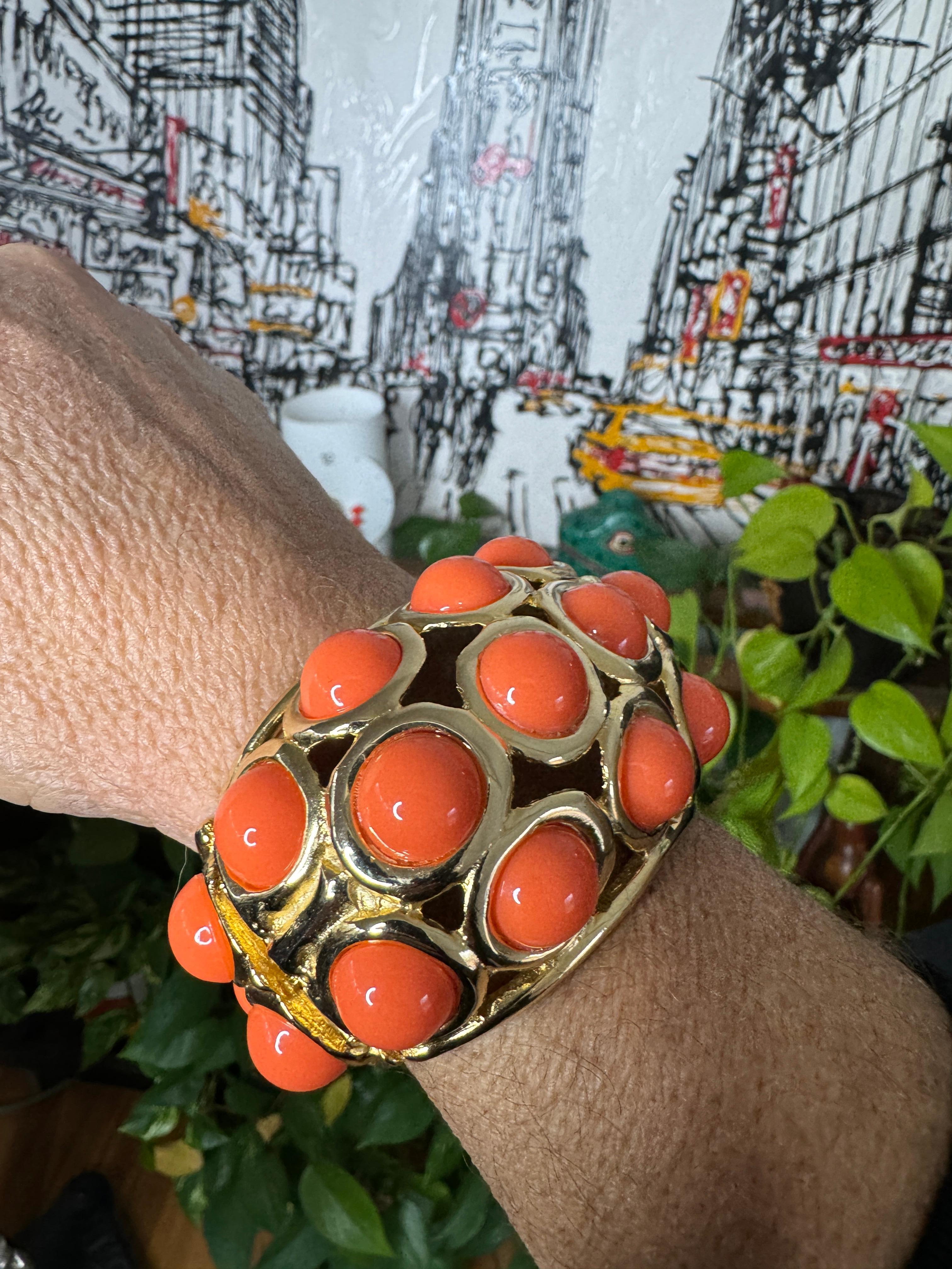 Kenneth J. Lane Kjl Faux Coral Large Bangle Brace… - image 10