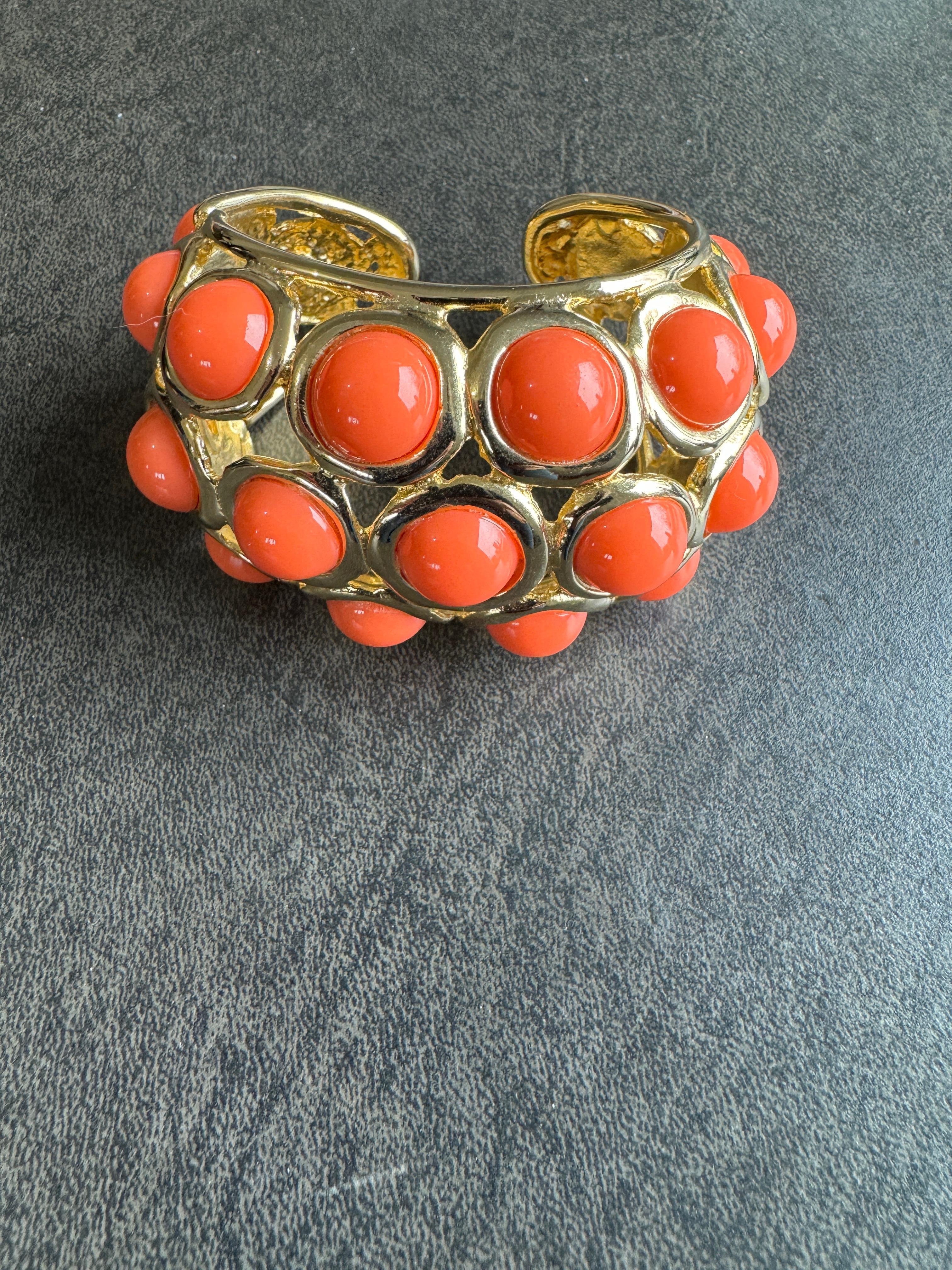 Kenneth J. Lane Kjl Faux Coral Large Bangle Brace… - image 6