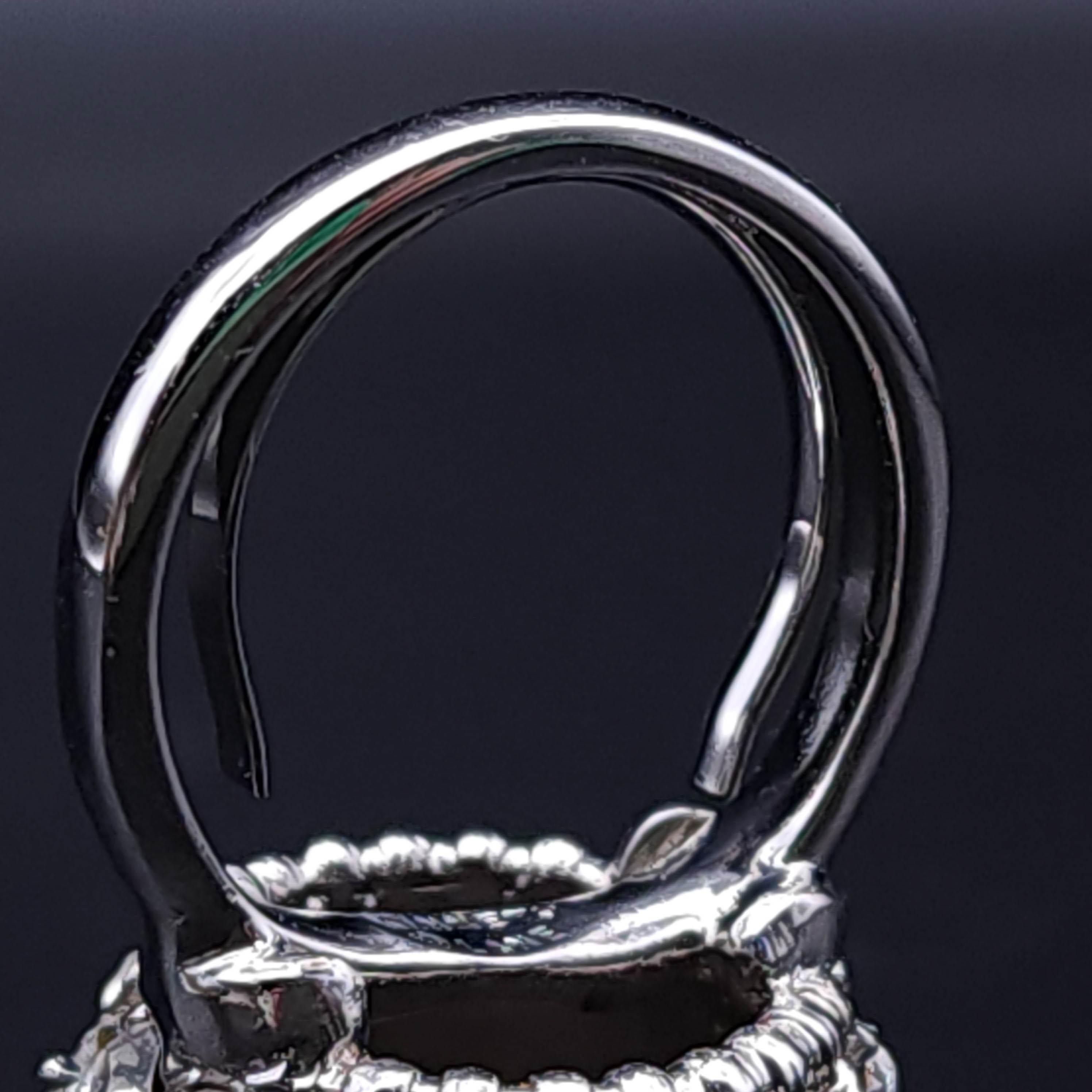 Kenneth J Lane KJL Pave Crystal Disco Ball Cocktail Ring, Silver Tone Sz 4-8 In New Condition In Milford, DE