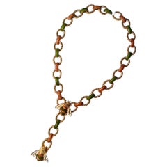 Kenneth Jay Kane K.J.L. 1970s / 1980s Gold & Enamel Bee Pendant Necklace