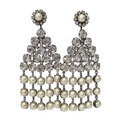 Vintage Kenneth Jay Lane 1960s Embellished Earrings 