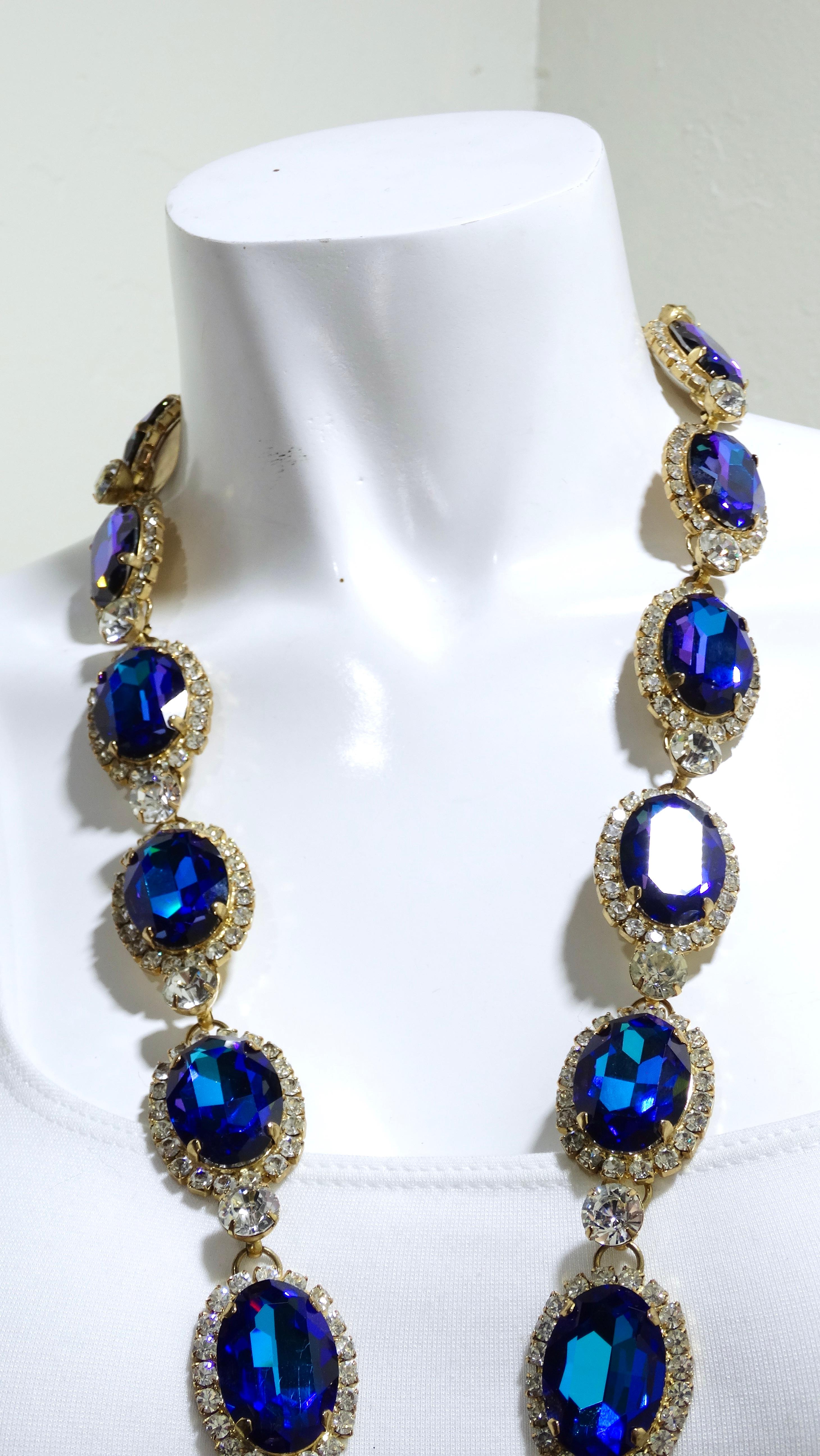 Kenneth Jay Lane 1960s Jeweled Statement Necklace In Good Condition For Sale In Scottsdale, AZ