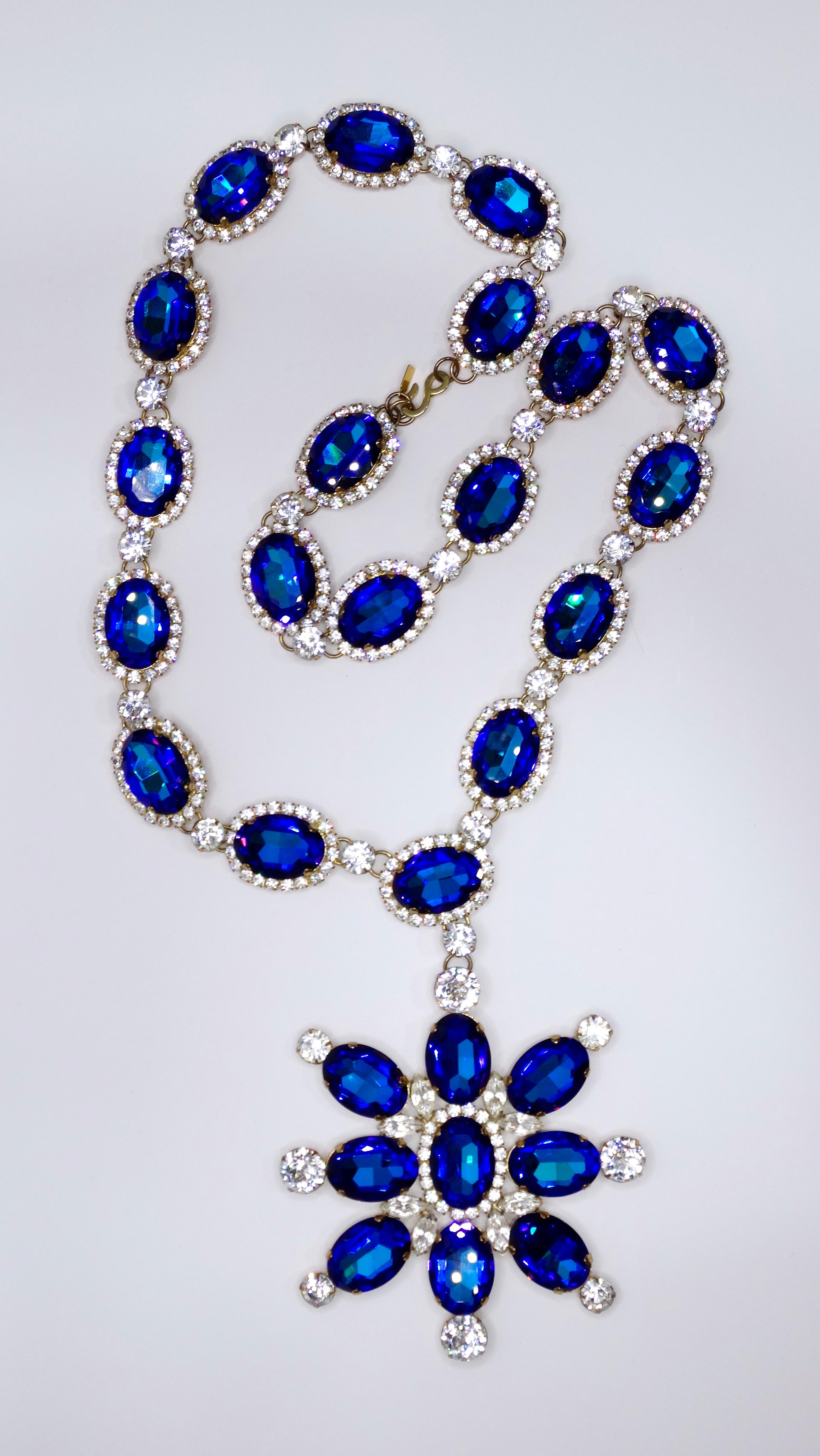 Women's or Men's Kenneth Jay Lane 1960s Jeweled Statement Necklace For Sale
