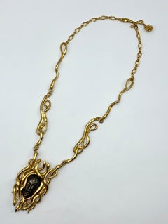 Kenneth Jay Lane 1970s Medusa Pendant Necklace