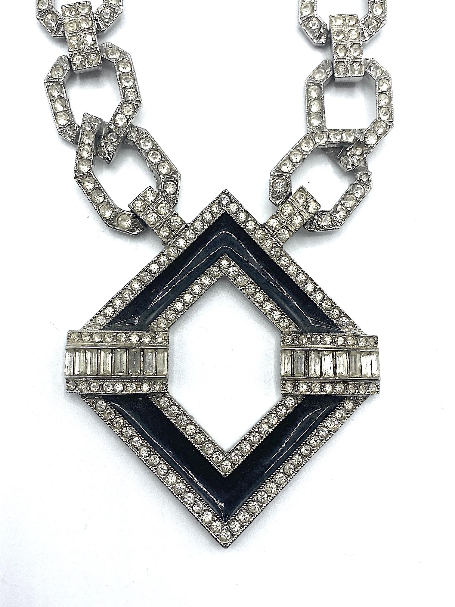 Kenneth Jay Lane 1980s Art Deco Revival Necklace 8