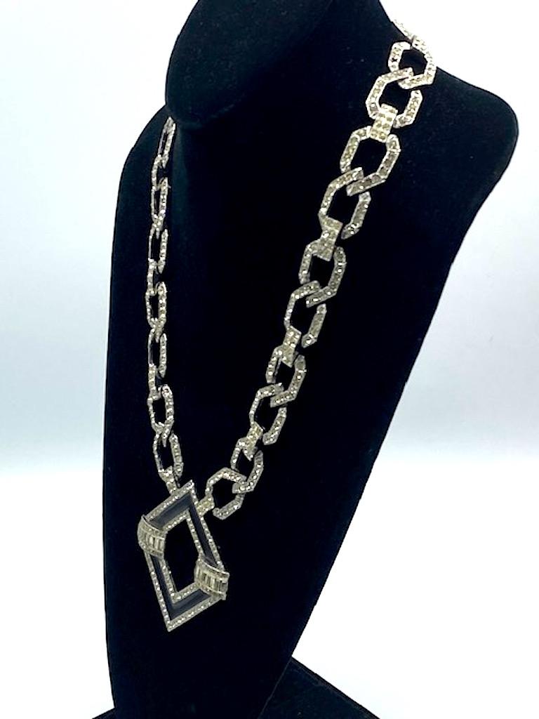 Kenneth Jay Lane 1980s Art Deco Revival Necklace In Good Condition In New York, NY