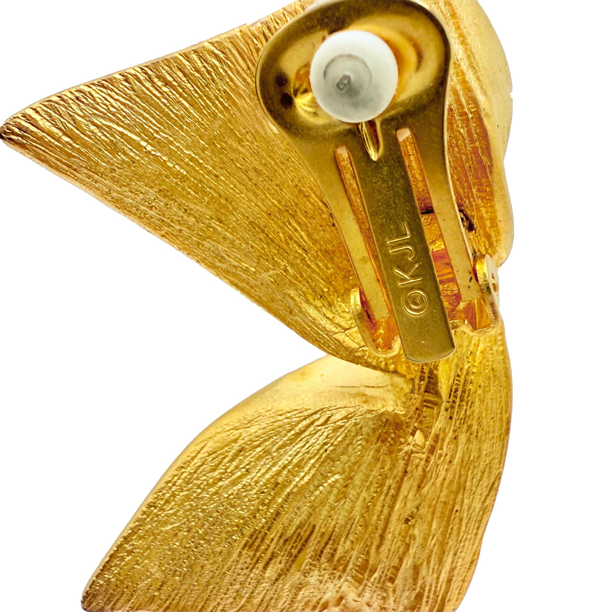 Kenneth Jay Lane 22K vergoldet Skulpturale Schleife Twist Clip-On Ohrringe im Angebot 4