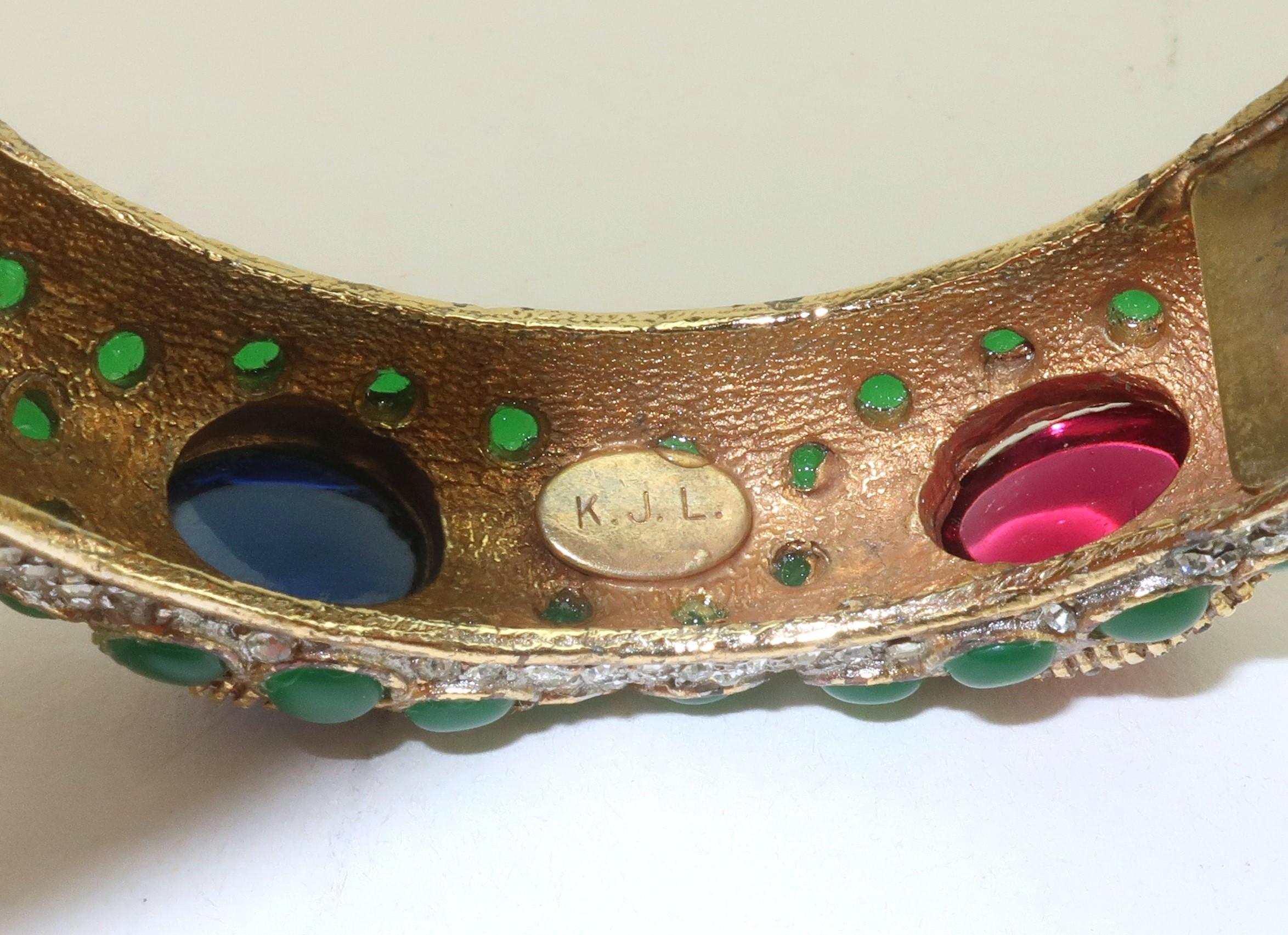 Bracciale con cabochon ingioiellato di Kenneth Jay Lane, 1960's in vendita 6