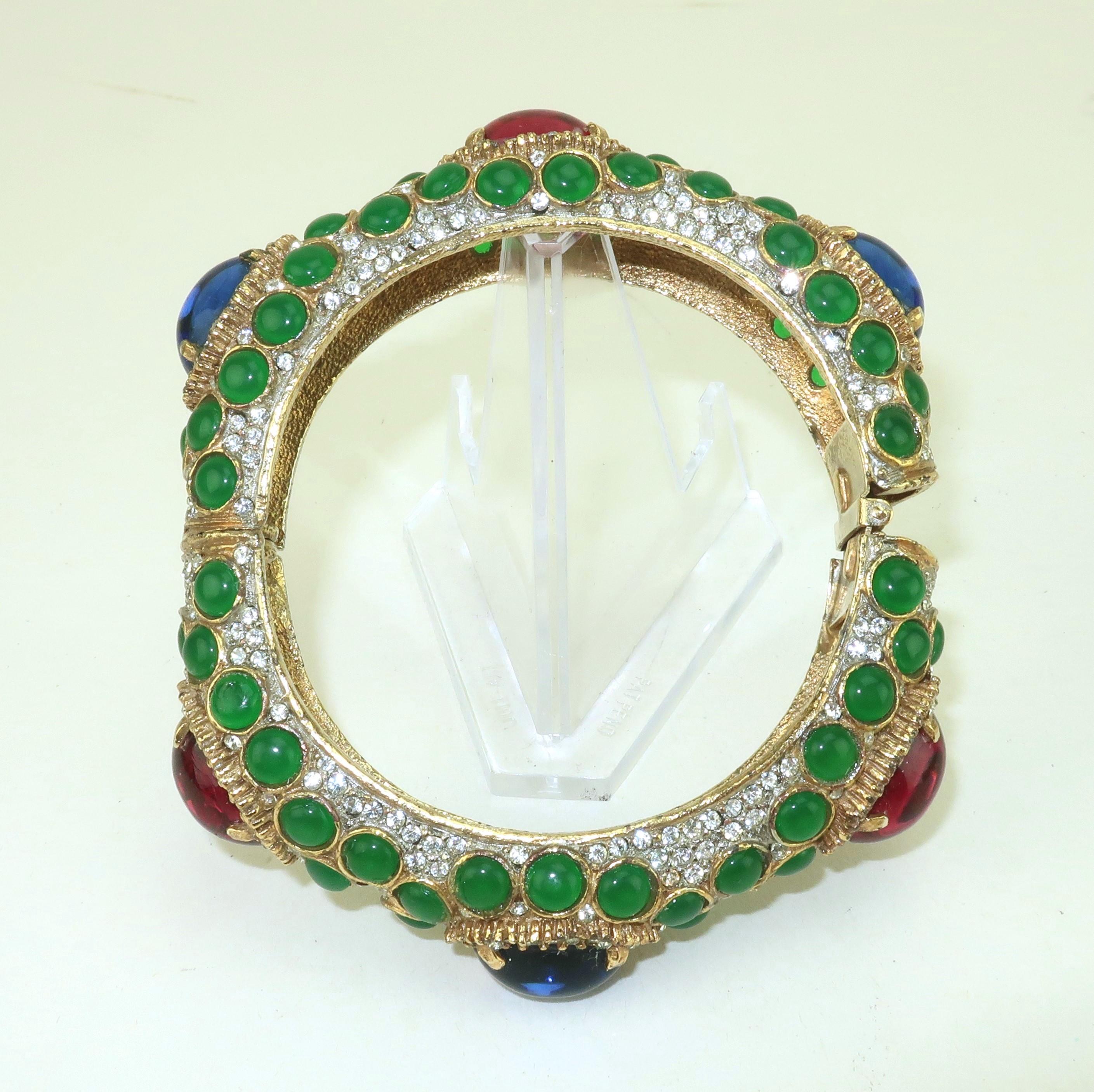 Bracciale con cabochon ingioiellato di Kenneth Jay Lane, 1960's in vendita 2