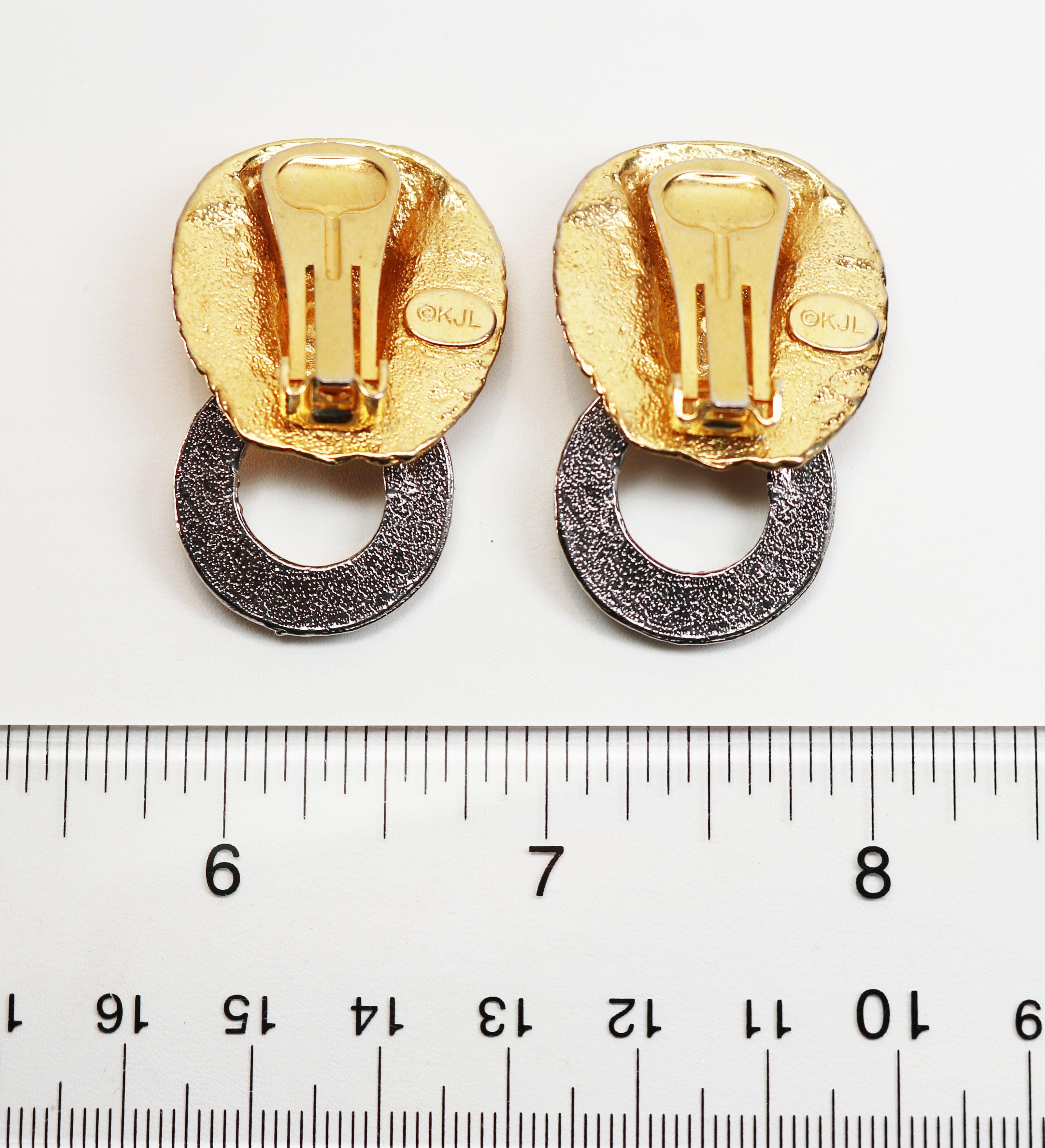 Kenneth Jay Lane Crystal Encrusted Lions Head Earrings For Sale 6