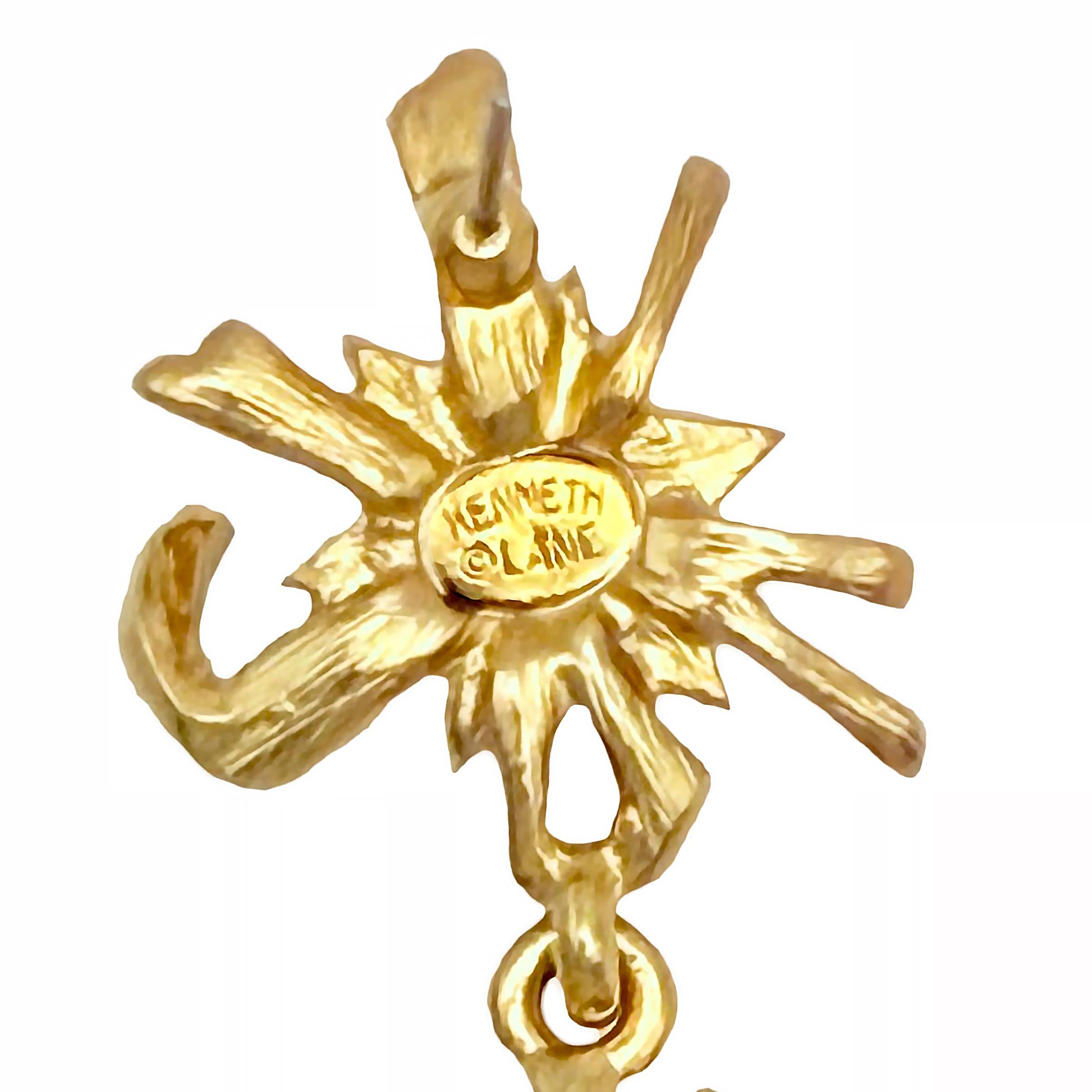 Kenneth Jay Lane Designer Orecchini a goccia in oro con cristalli Swarovski in vendita 3
