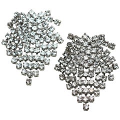 Vintage Kenneth Jay Lane Diamond Cut Chandelier Earrings