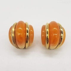 KENNETH JAY LANE Double Ribbed Domed Clip-On Earrings