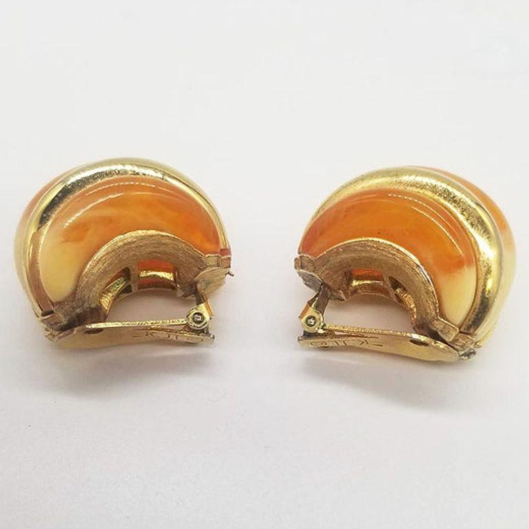 Nord-américain KENNETH JAY LANE - Boucles d'oreilles clip à double nervure et à dôme en vente