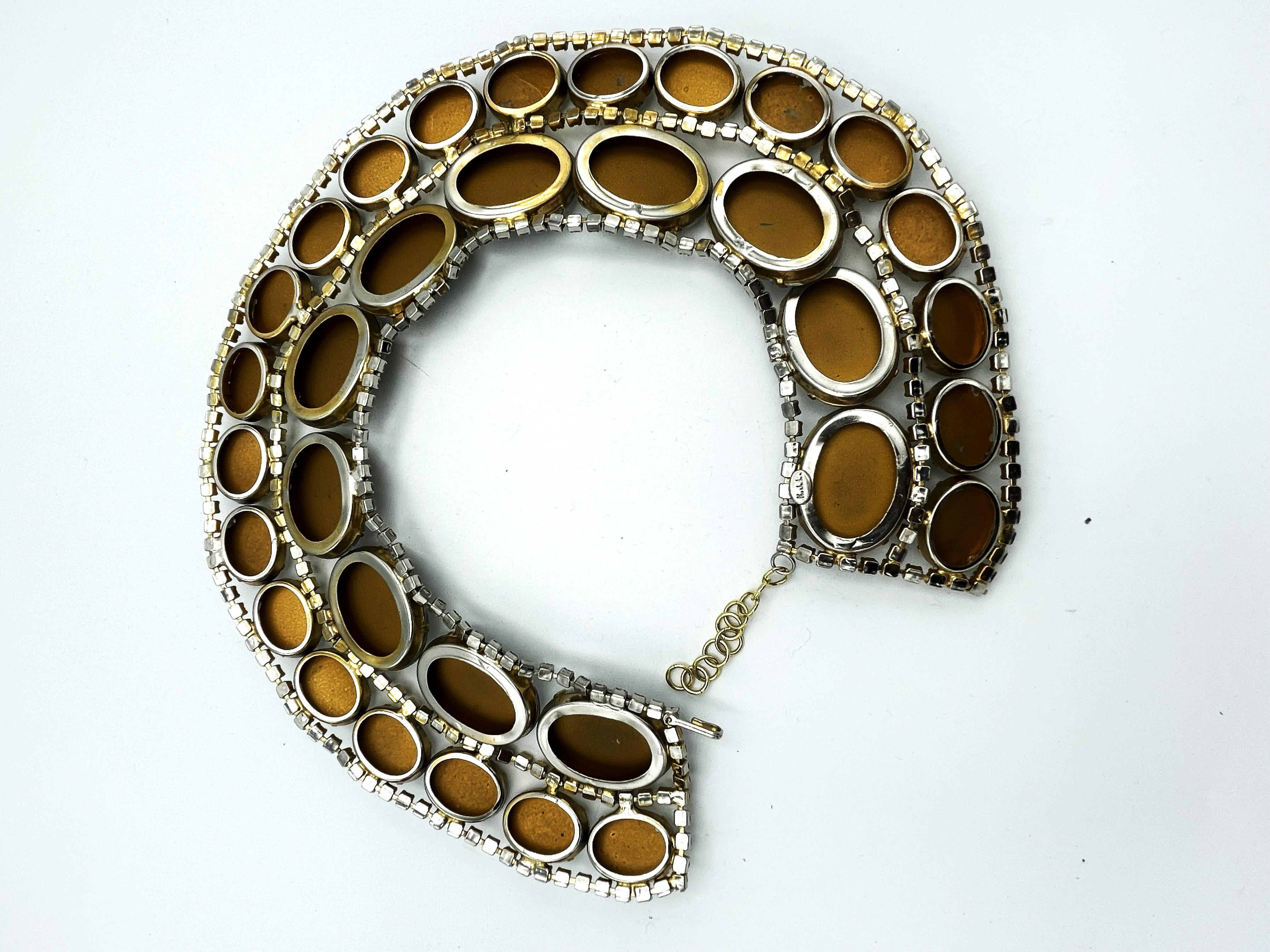 Kenneth Jay Lane, colliere a due file, inizio anni '60, USA, strass, resina. in vendita 7