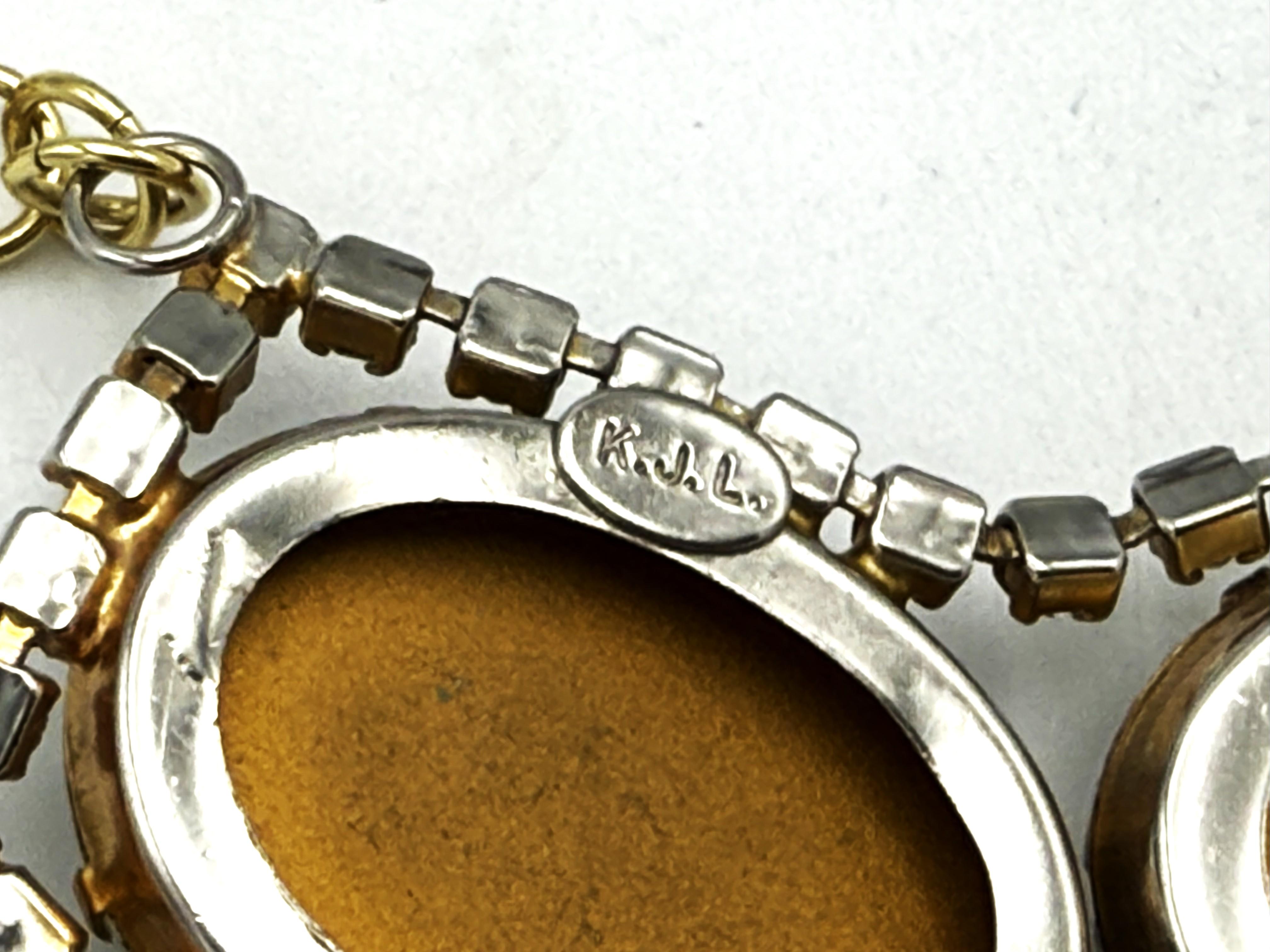 Kenneth Jay Lane, colliere a due file, inizio anni '60, USA, strass, resina. in vendita 8