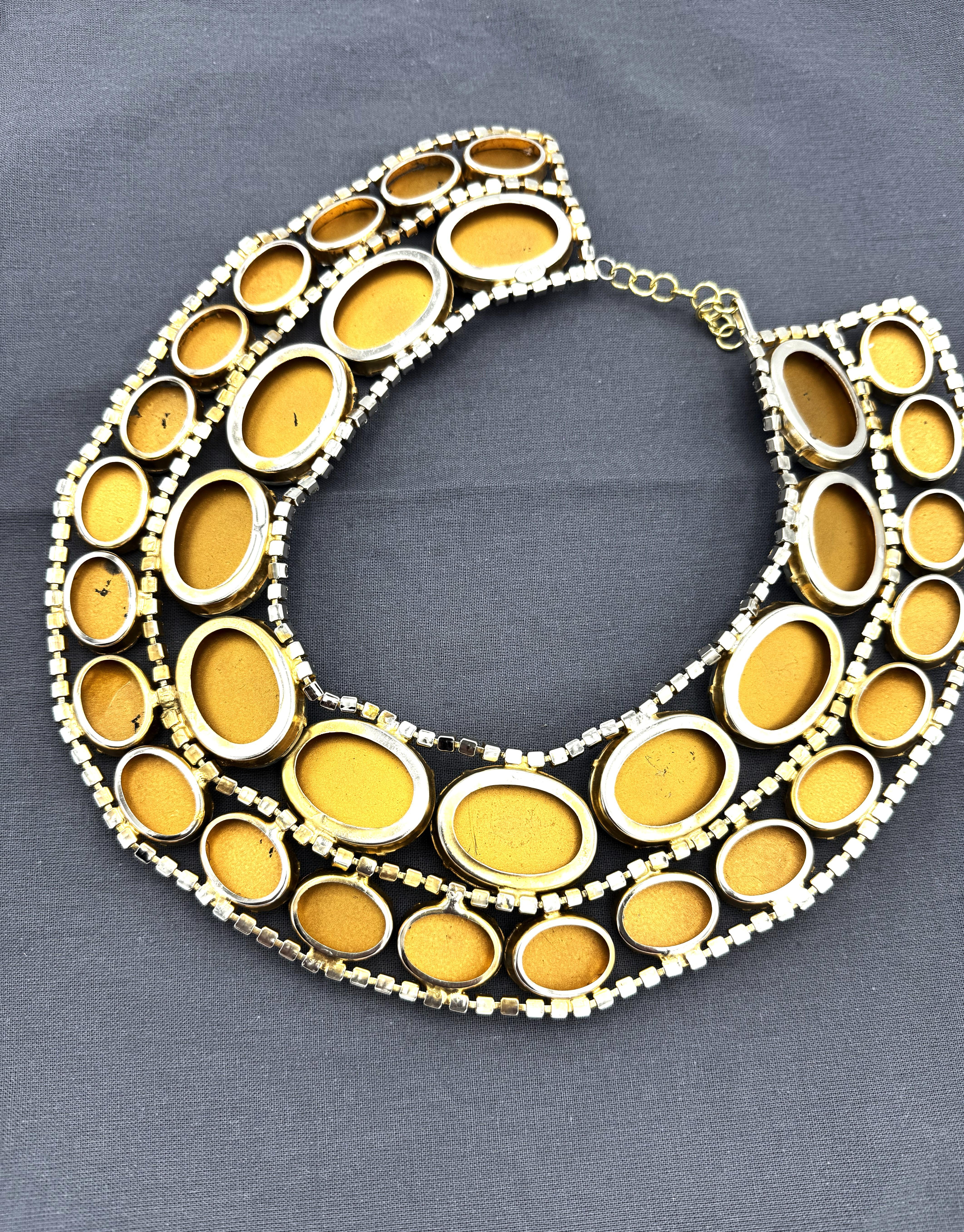 Kenneth Jay Lane, colliere a due file, inizio anni '60, USA, strass, resina. in vendita 12