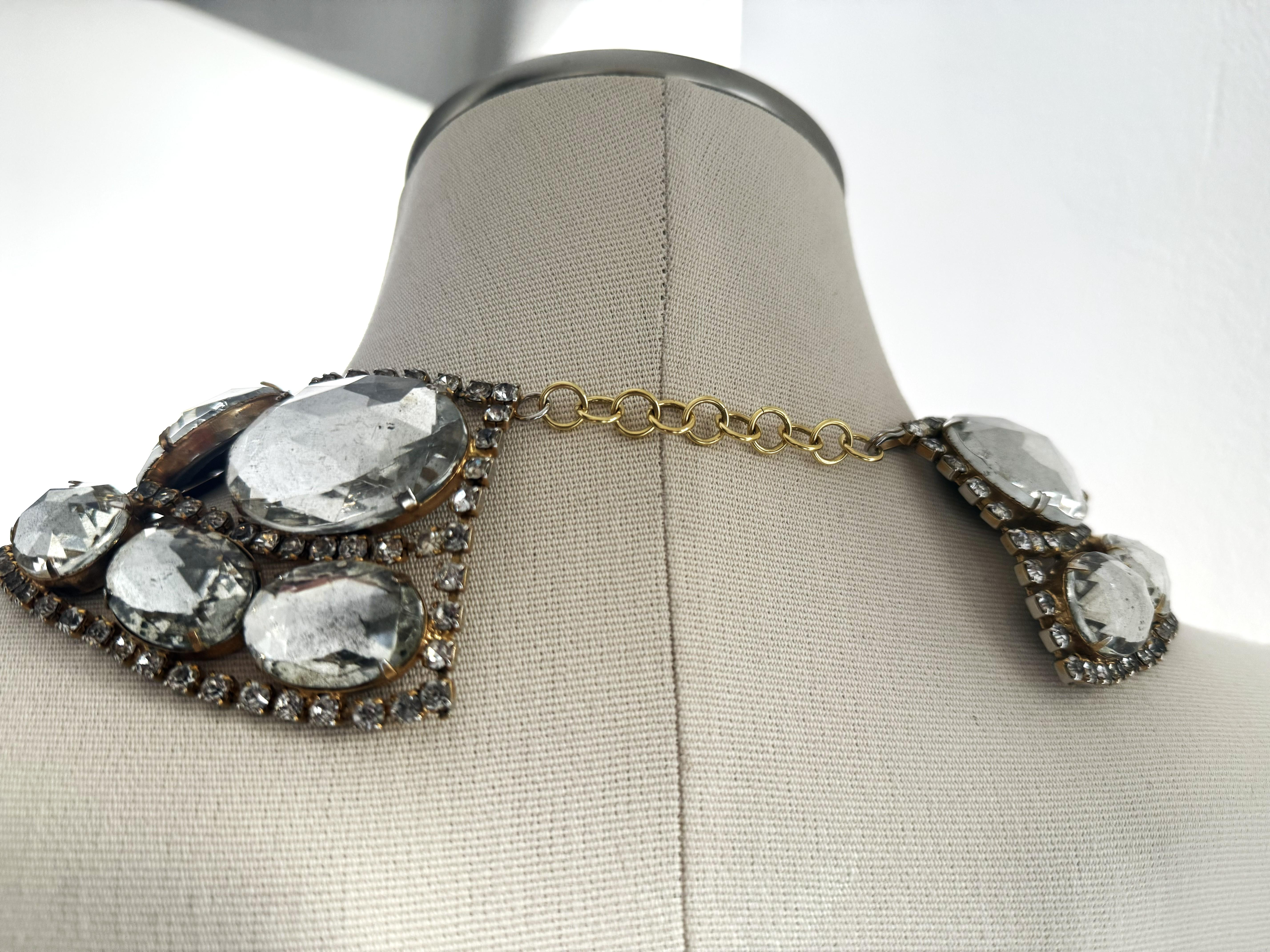 Donna Kenneth Jay Lane, colliere a due file, inizio anni '60, USA, strass, resina. in vendita