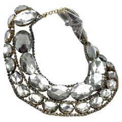 Kenneth Jay Lane, colliere a due file, inizio anni '60, USA, strass, resina.