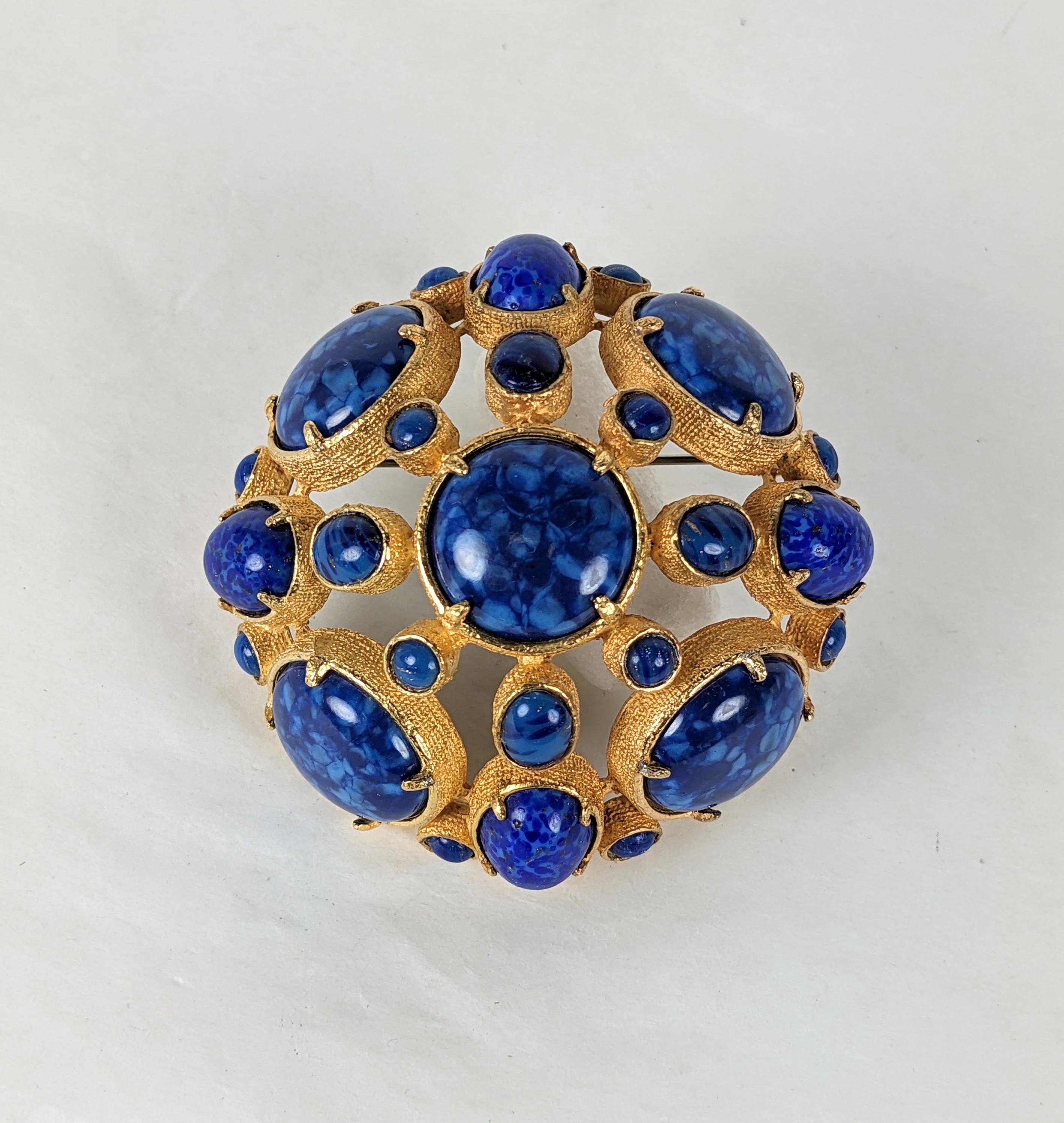 Women's Kenneth Jay lane Faux Lapis Domed Crest For Sale