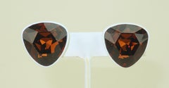 KENNETH JAY LANE Faux Topaz Crystal & Enamel Earrings