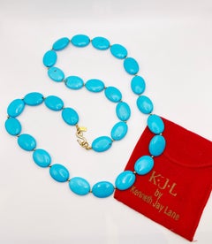 Kenneth Jay Lane Faux Turquoise Bead Necklace