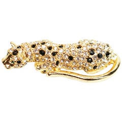 Kenneth Jay Lane Gold Leopard Fur Clip