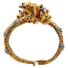 Kenneth Jay Lane Gold Plated and Silver Plated Dragon Bracelet circa 1960s