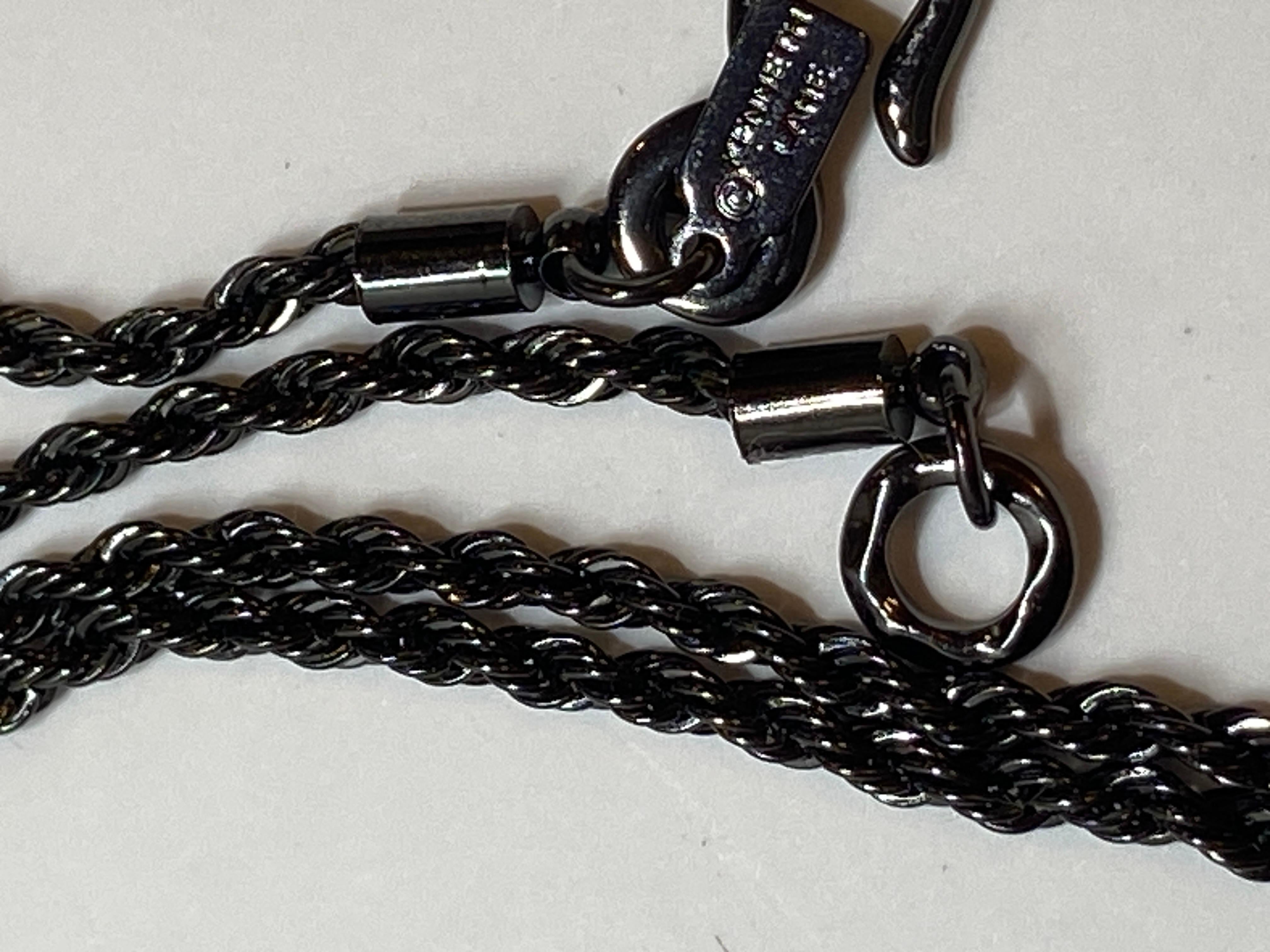 Kenneth Jay Lane Pendentif gothique « serpent » clouté avec chaîne en corde gothique en vente 4