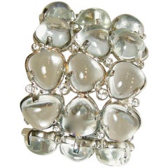 Kenneth Jay Lane Hard To Find Clear Lucite Bubble Cuff Bracelet