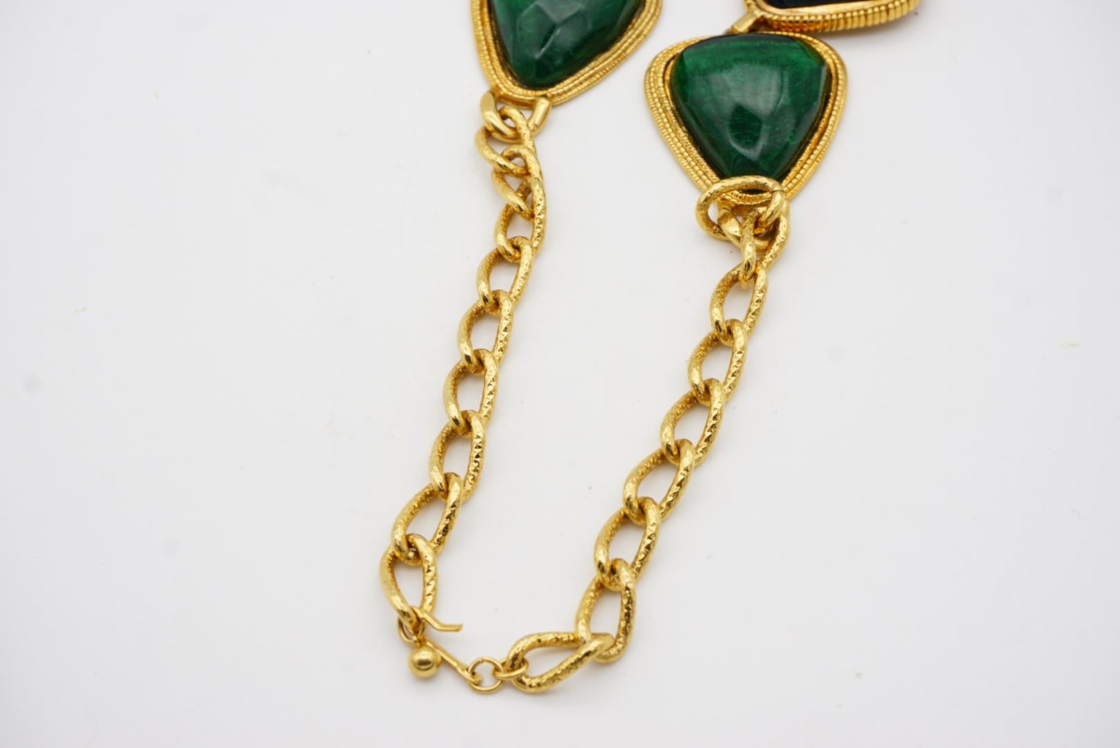 Kenneth Jay Lane KJL Avon Gripoix Cabochons Emerald Sapphire Ruby Amethyst Set For Sale 8