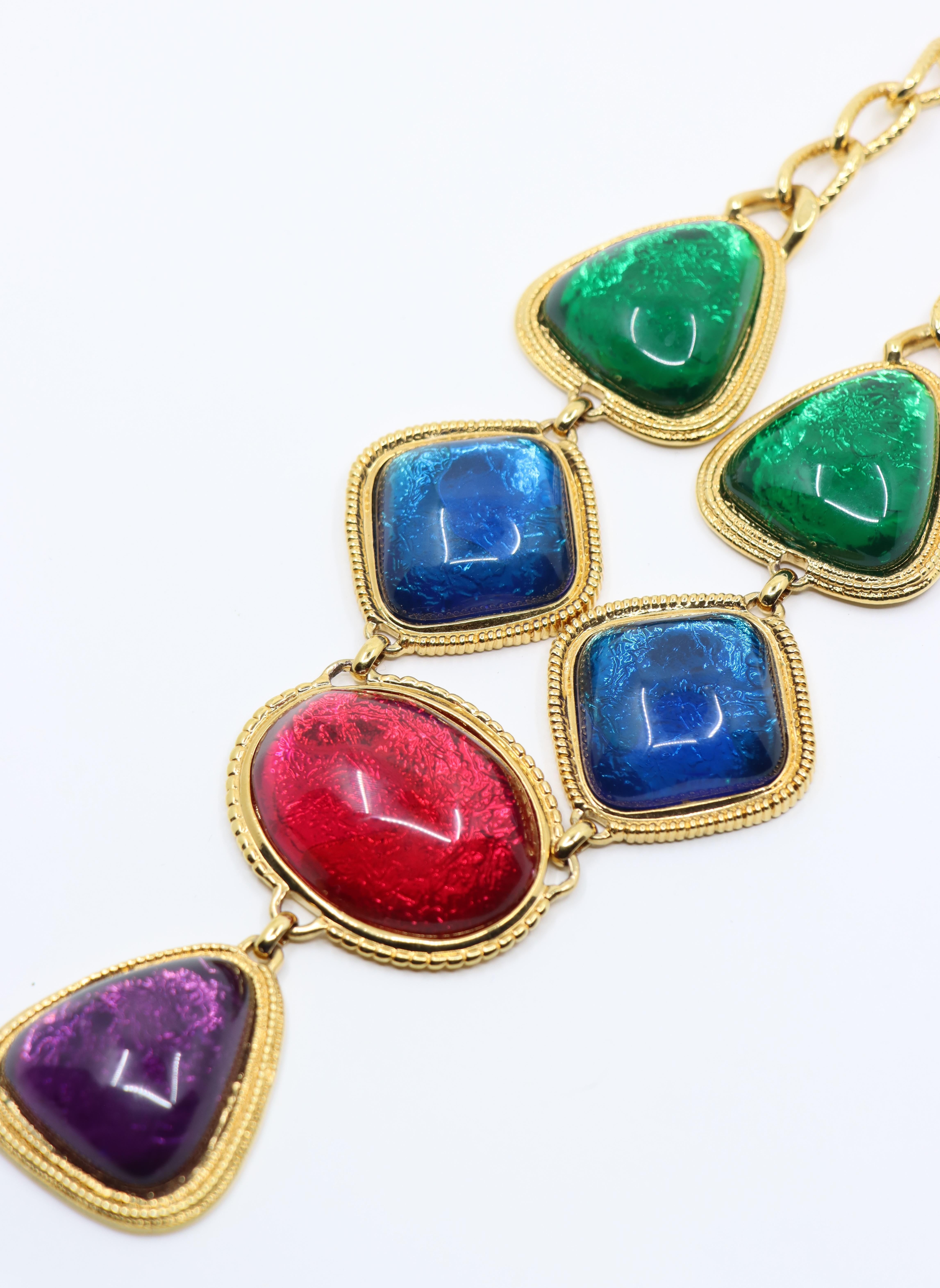 Kenneth Jay Lane KJL Collana con Cabochons Gripoix Avon in vendita 7