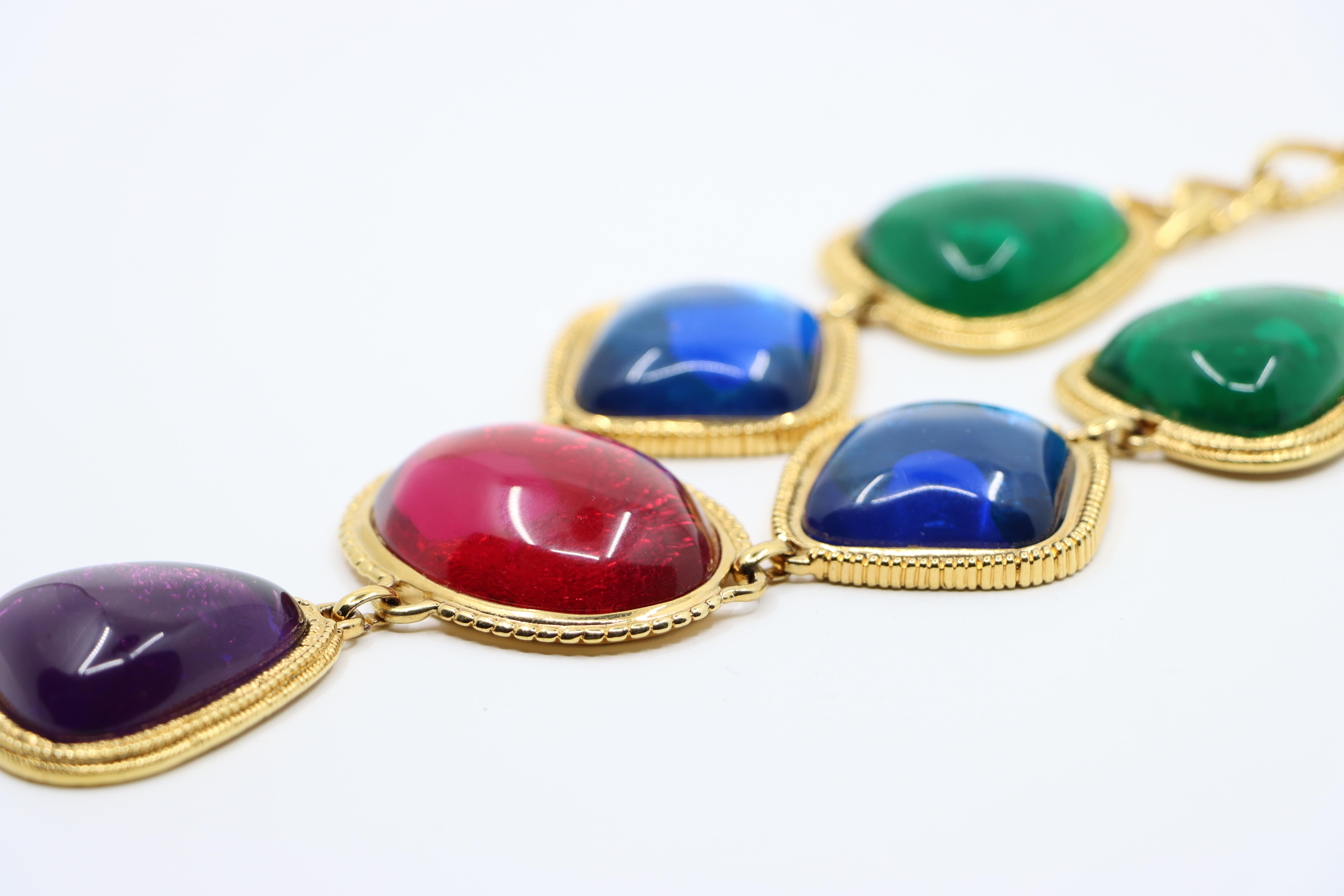 Kenneth Jay Lane KJL Collana con Cabochons Gripoix Avon in vendita 12