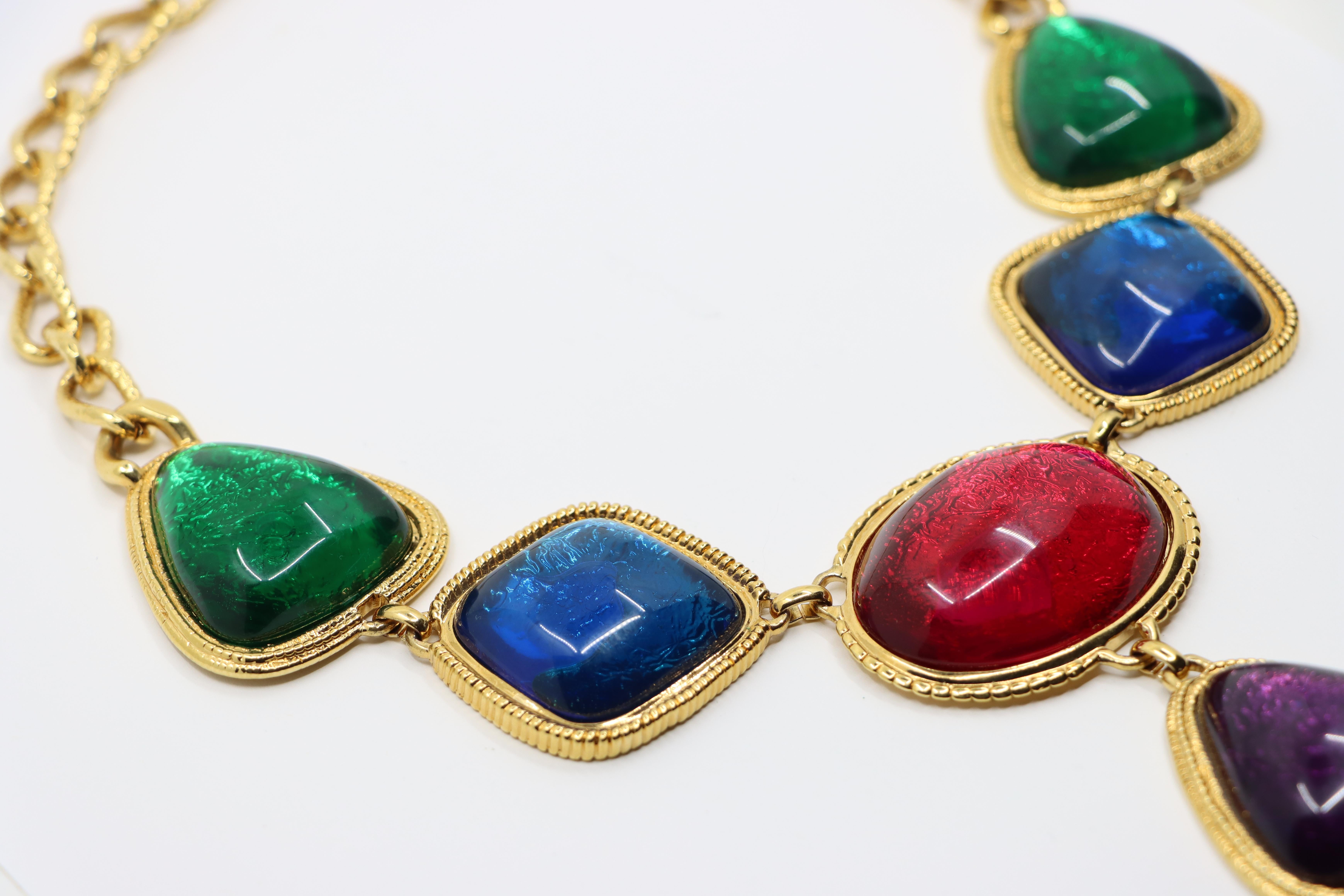 Kenneth Jay Lane KJL Collana con Cabochons Gripoix Avon in vendita 1