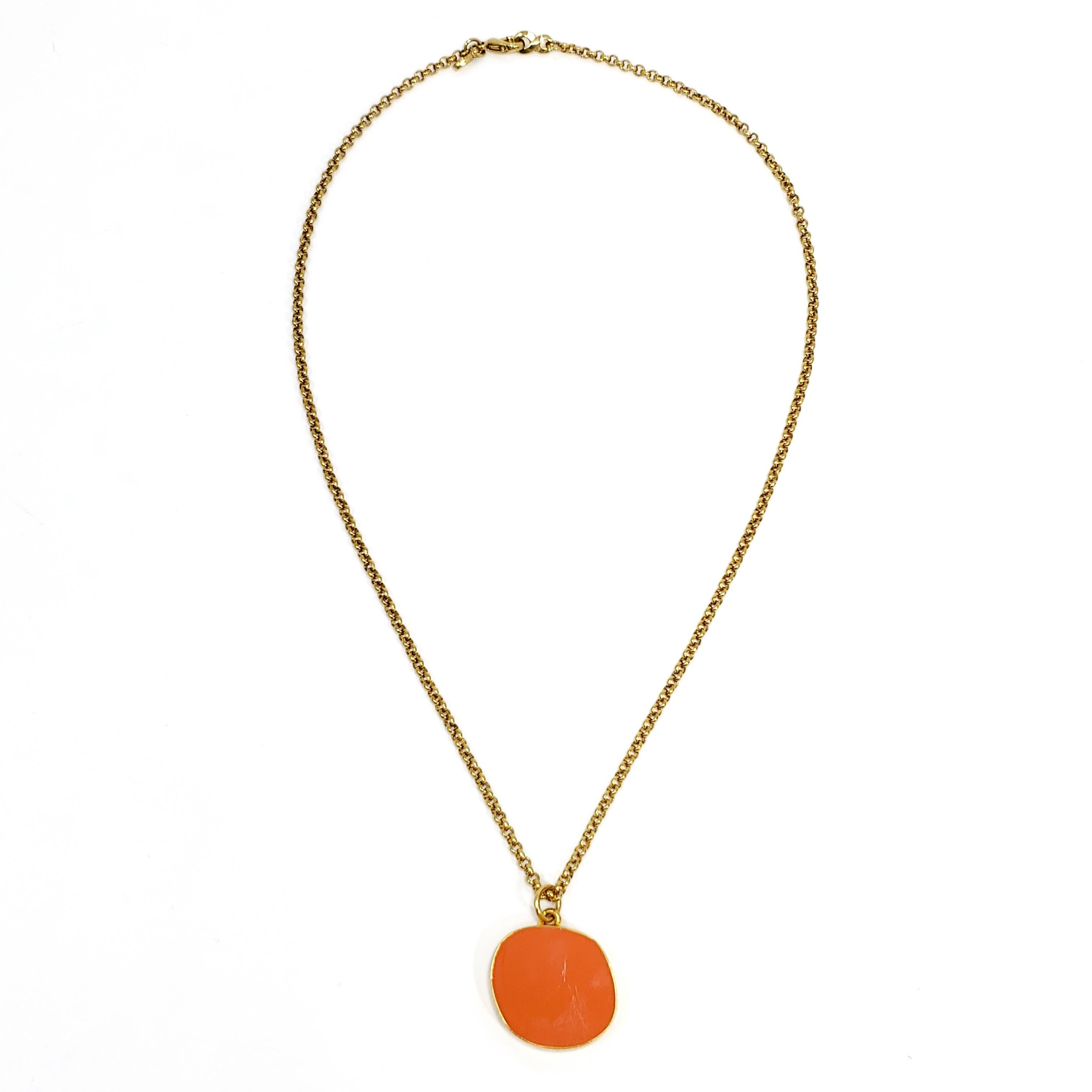 coral chain with pendant