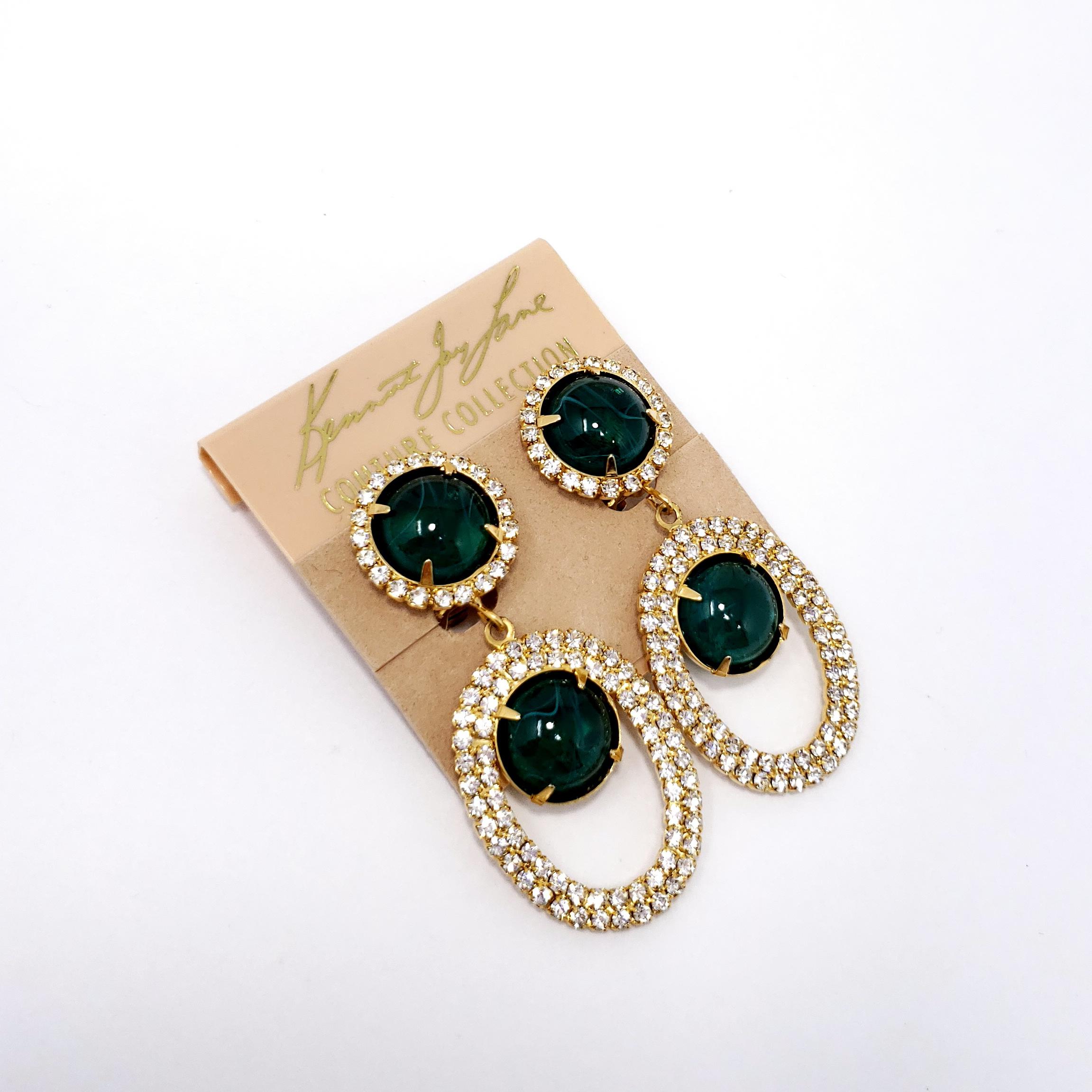 kenneth jay lane emerald earrings