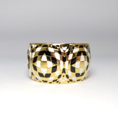 Kenneth Jay Lane KJL Pulsera brazalete geométrica de esmalte blanco y negro en dorado