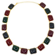 Kenneth Jay Lane K.J.A. Collier Gripoix multicolore en or