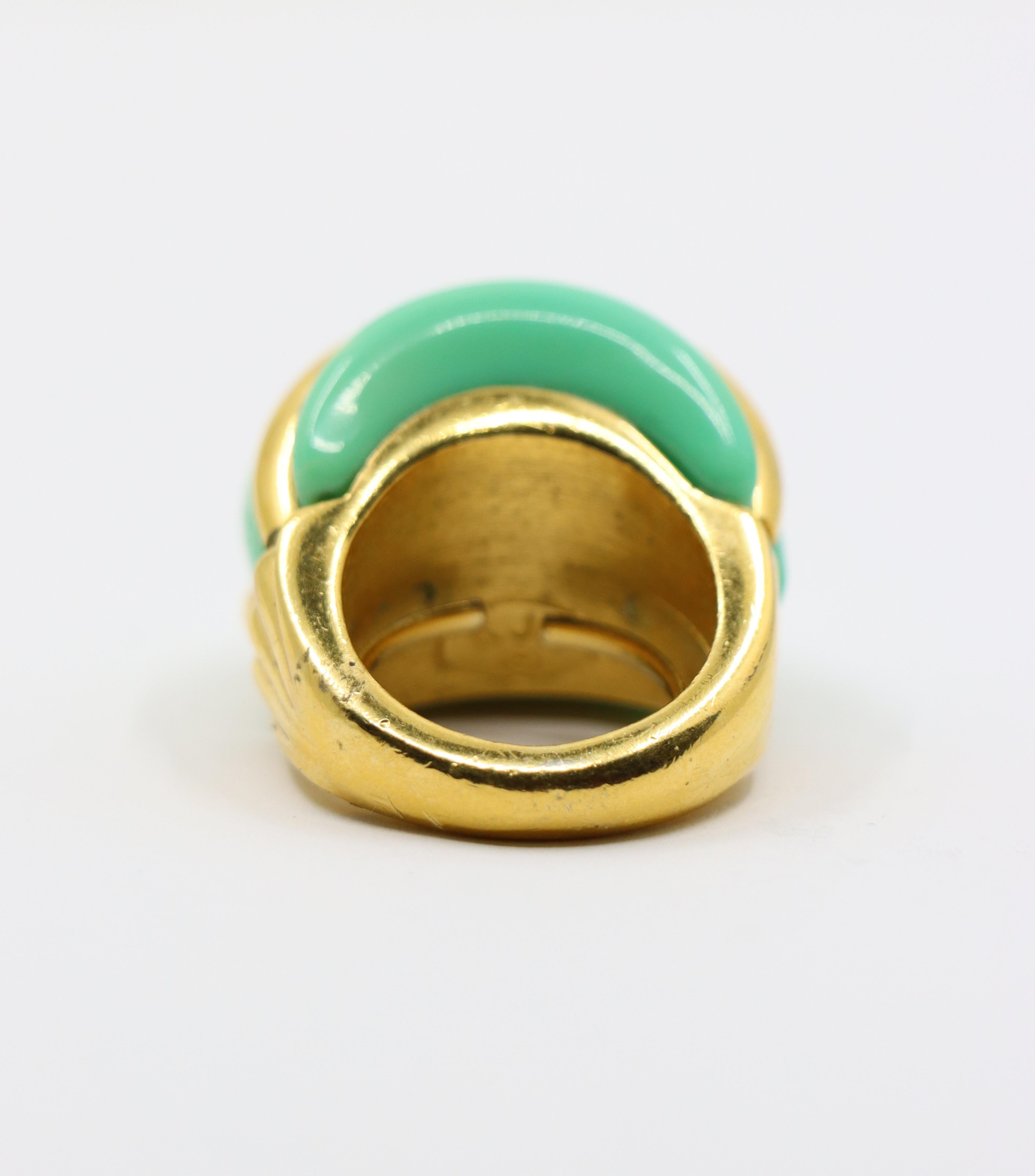 Kenneth Jay Lane KJL Gold Tone Turquoise-Like Resin Ring For Sale 3