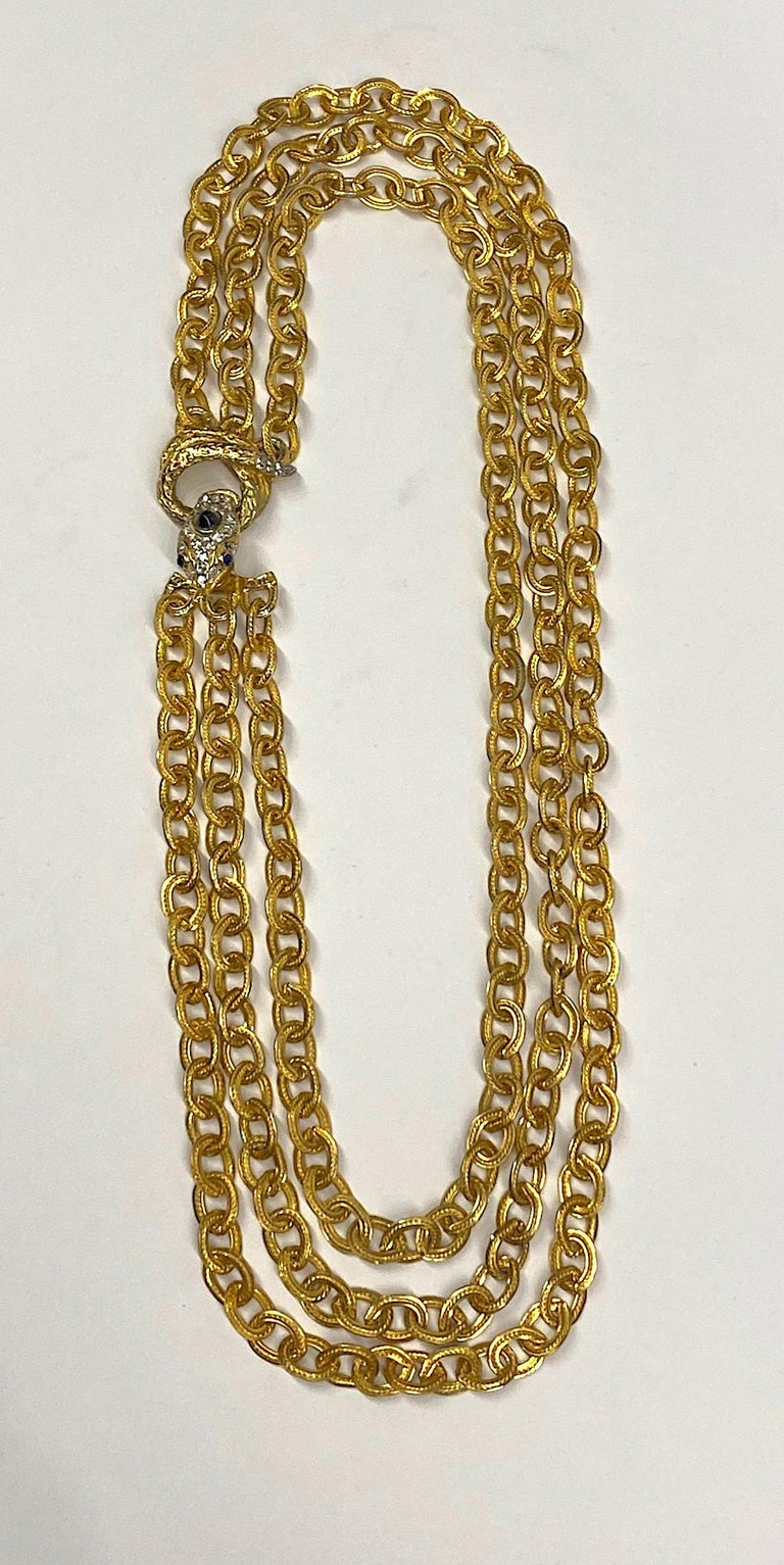 Kenneth Jay Lane, K.J.L. Pre 1973s Snake Clasp Necklace. For Sale 9