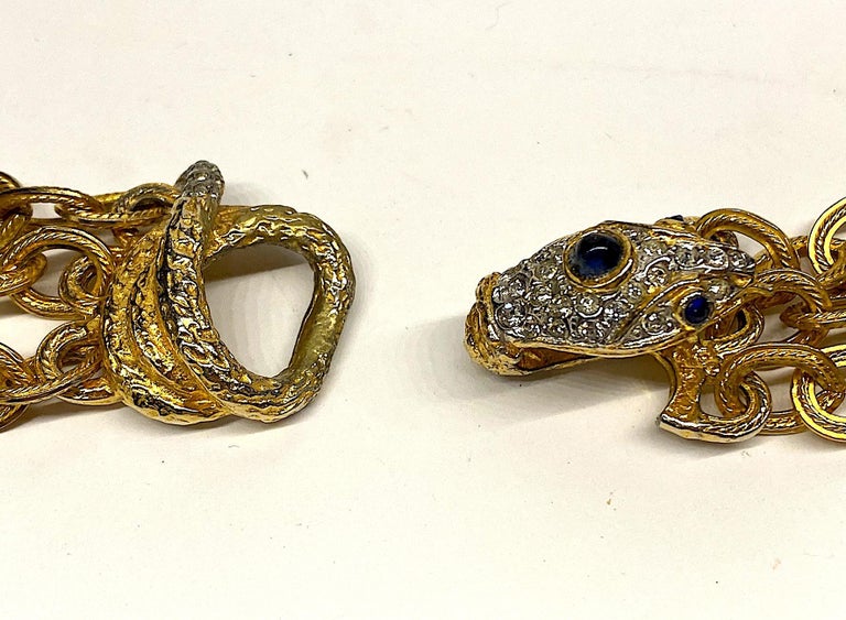 Kenneth Jay Lane, K.J.L. Pre 1973s Snake Clasp Necklace. For Sale 10