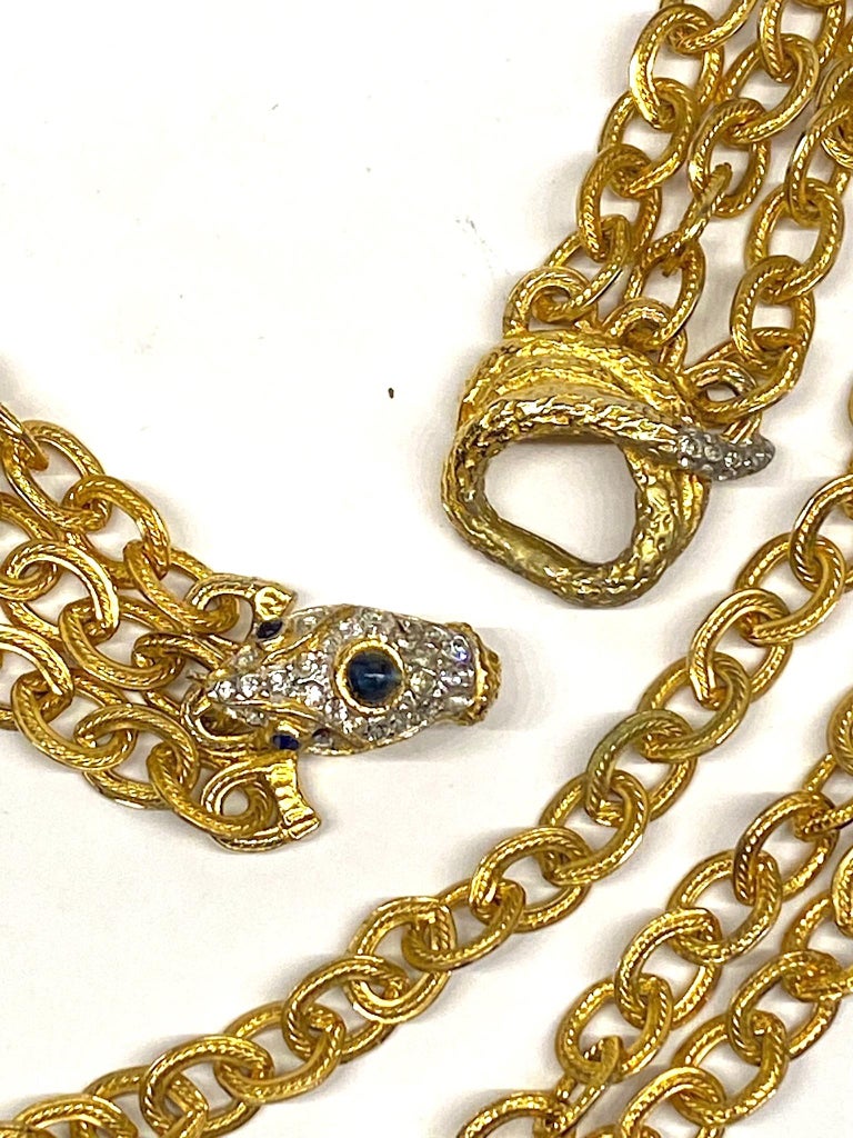 Kenneth Jay Lane, K.J.L. Pre 1973s Snake Clasp Necklace. For Sale 1