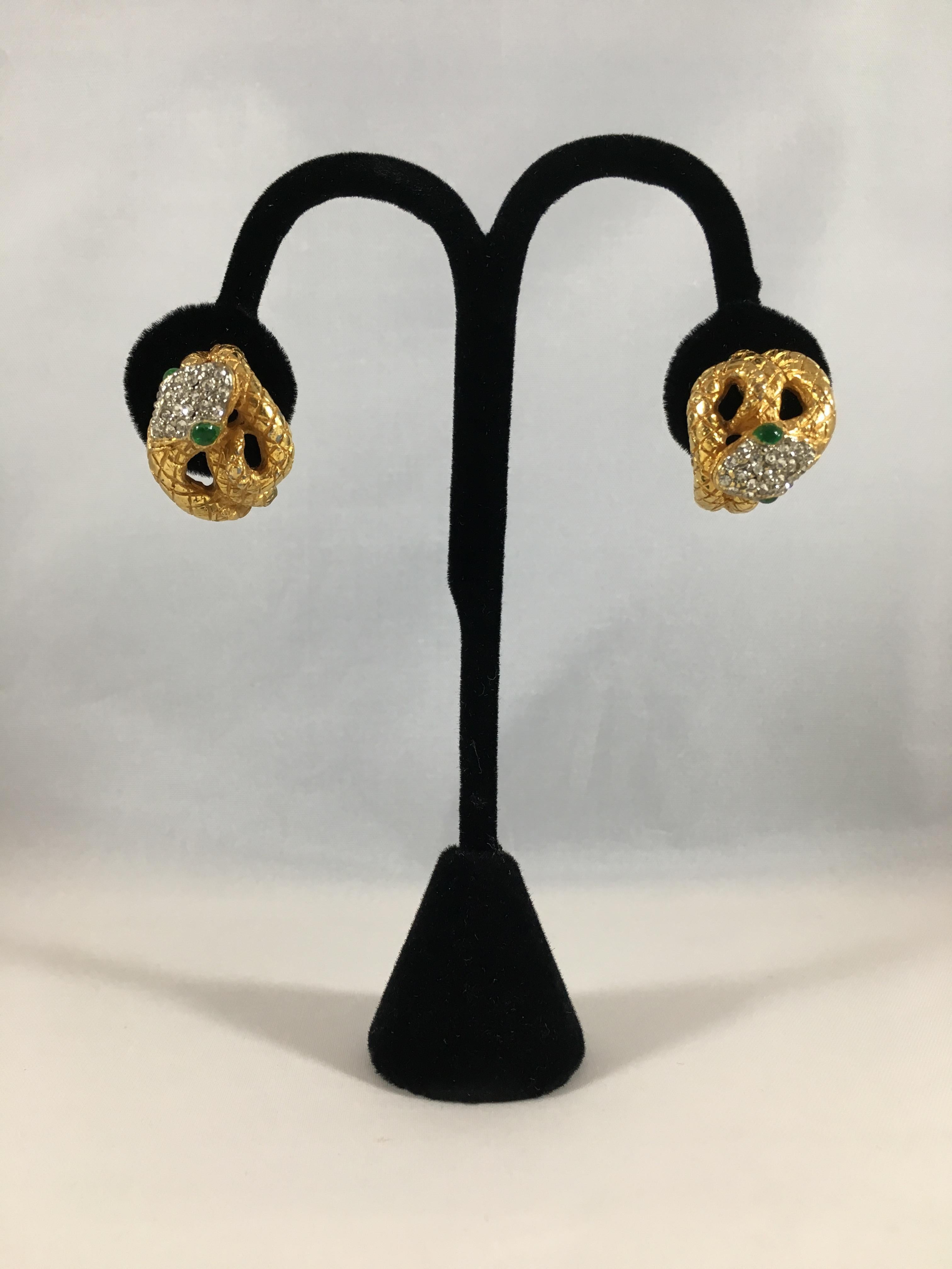 Kenneth Jay Lane K.J.L. Snake Earrings 1960s For Sale 6