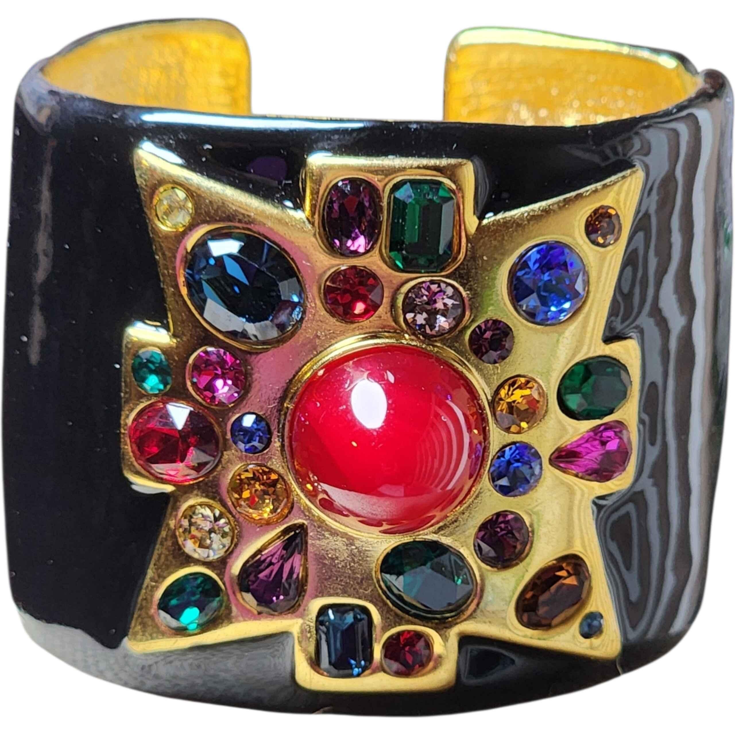Kenneth Jay Lane Maltese Cross Cuff Bracelet Black
Gold Couture Statement