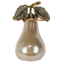 Kenneth Jay Lane Massive Pearl Pear Brooch