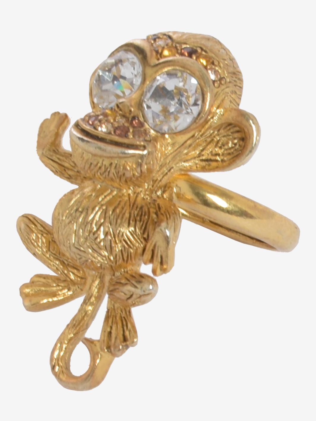 Kenneth Jay Lane Monkey Gold Ring Kenneth Jay Lane Monkey Gold Ring Kenneth Jay  In Excellent Condition For Sale In Milano, IT